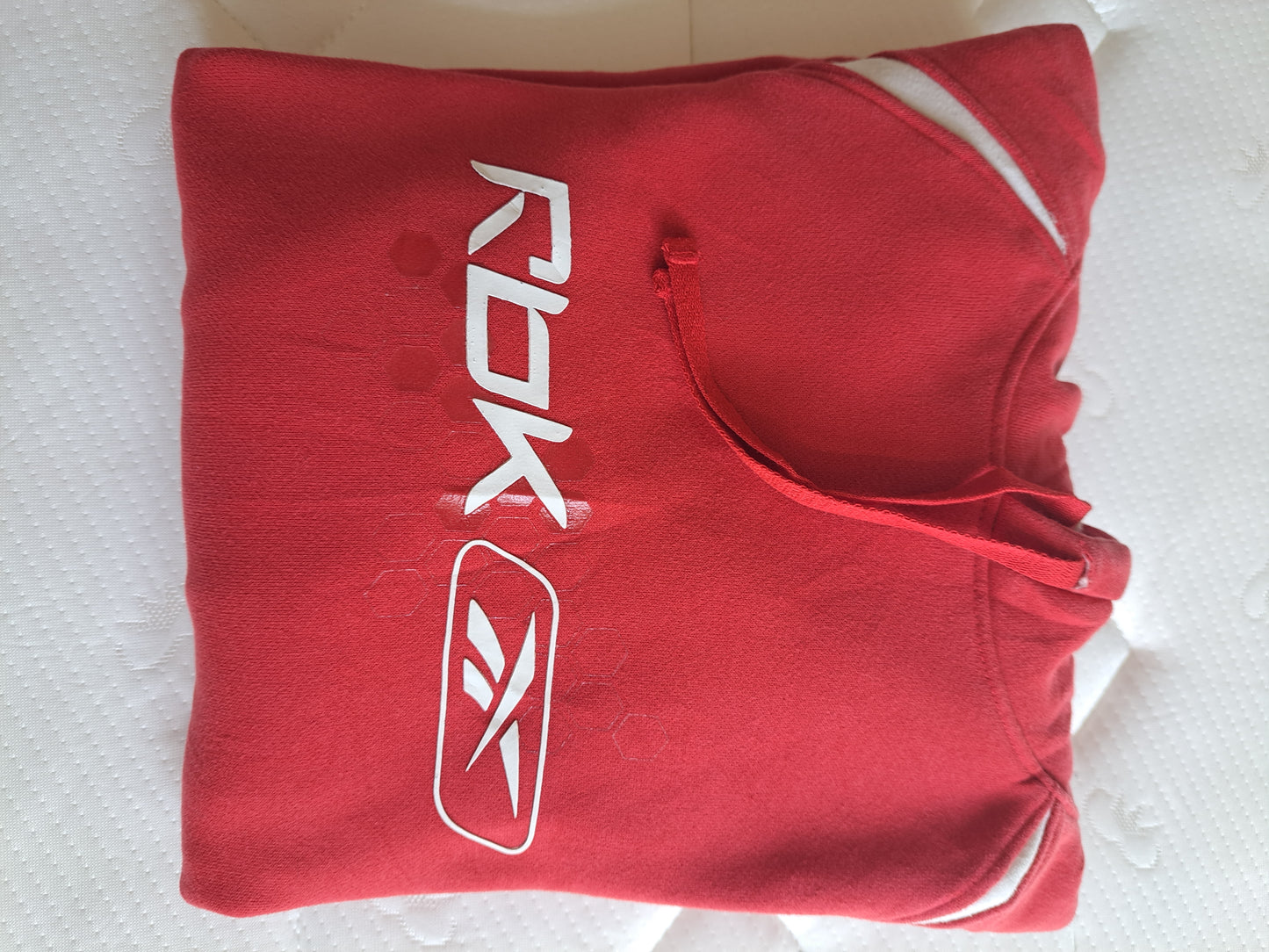 Reebok Red Y2K Hoodie XS Vintage Style Sports Sweatshirt