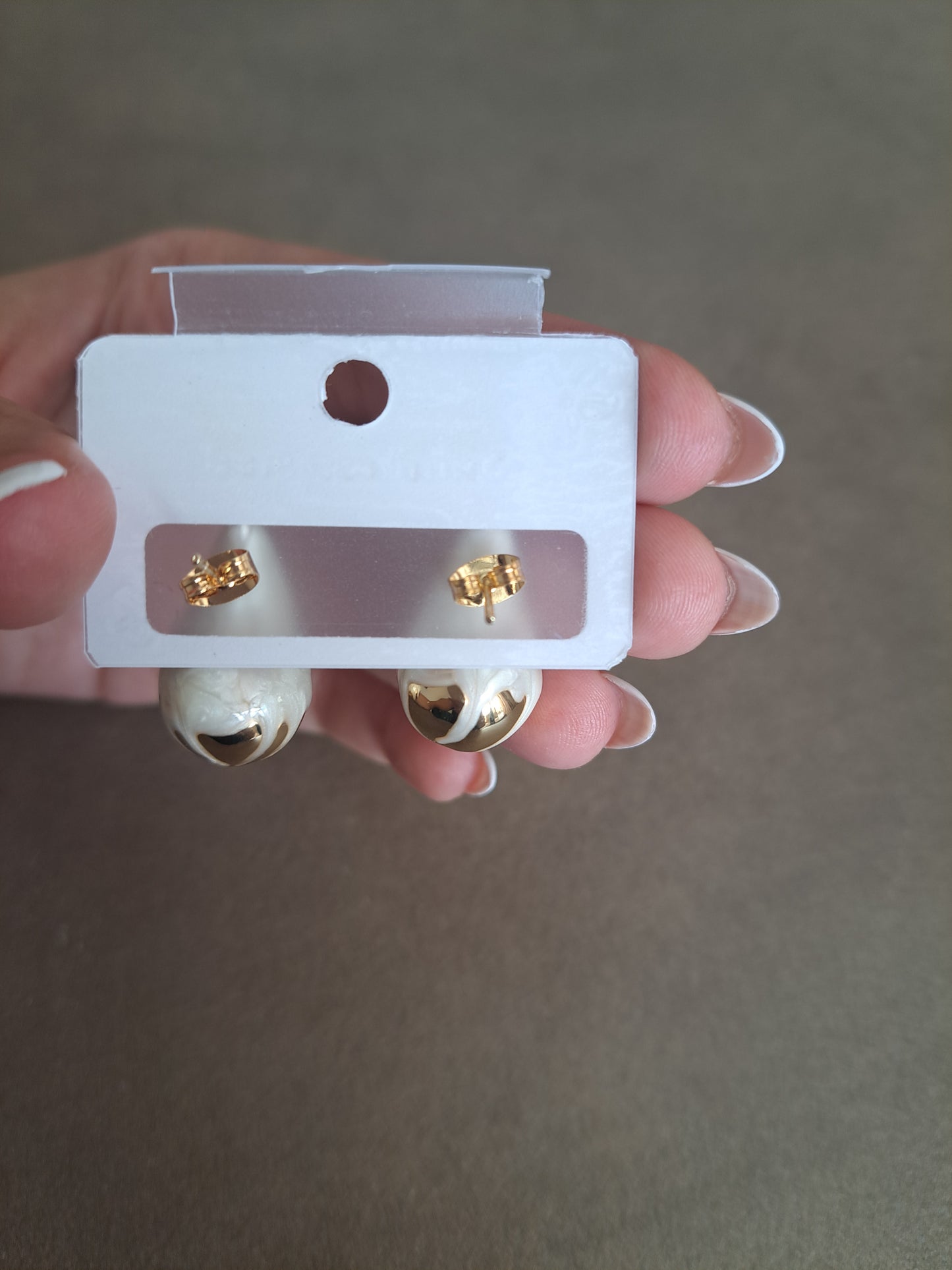 Stainless Steel White Flower Bud Stud Earrings Floral Statement Earrings