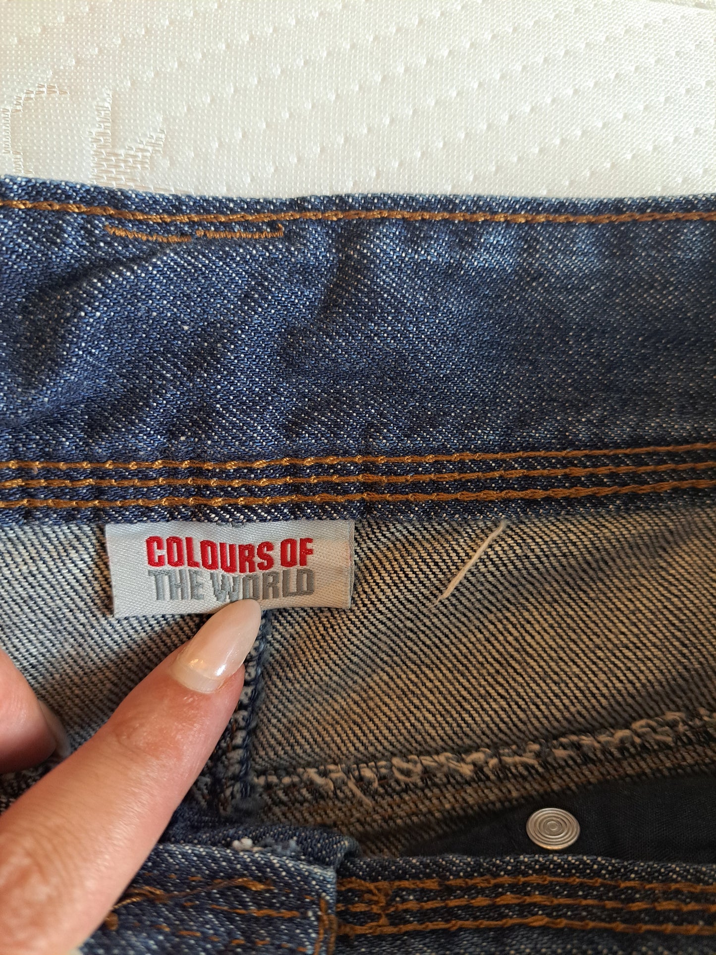 Colours of the World Denim Midi Skirt Size 38 Blue Denim Pencil Skirt Y2K