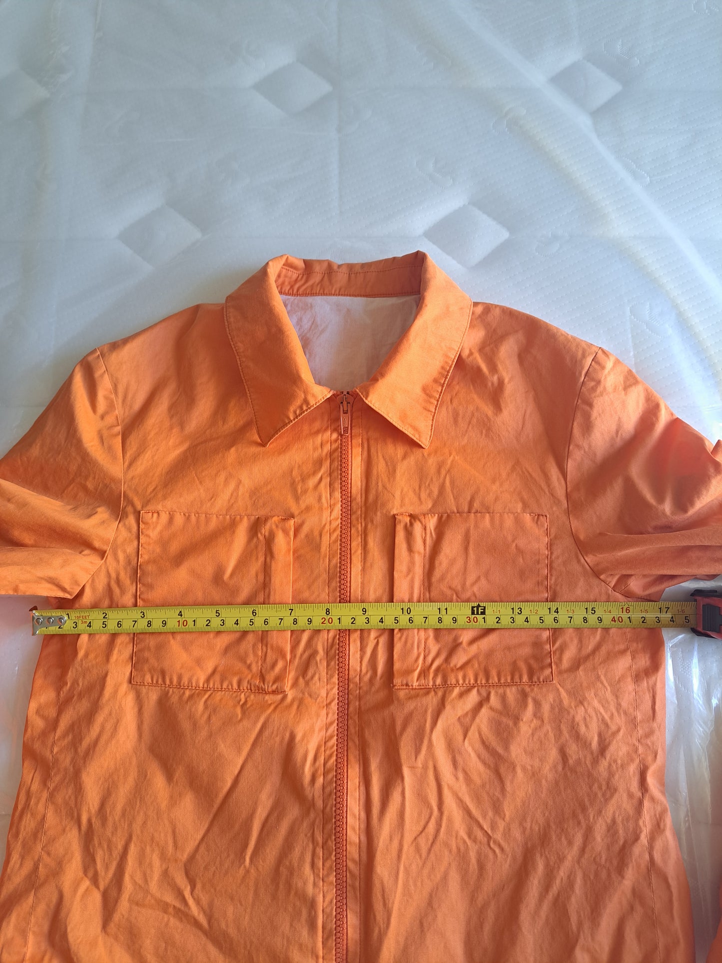 Women's Orange Festival Rain Jacket Lightweight Utility Windbreaker Y2K Casual