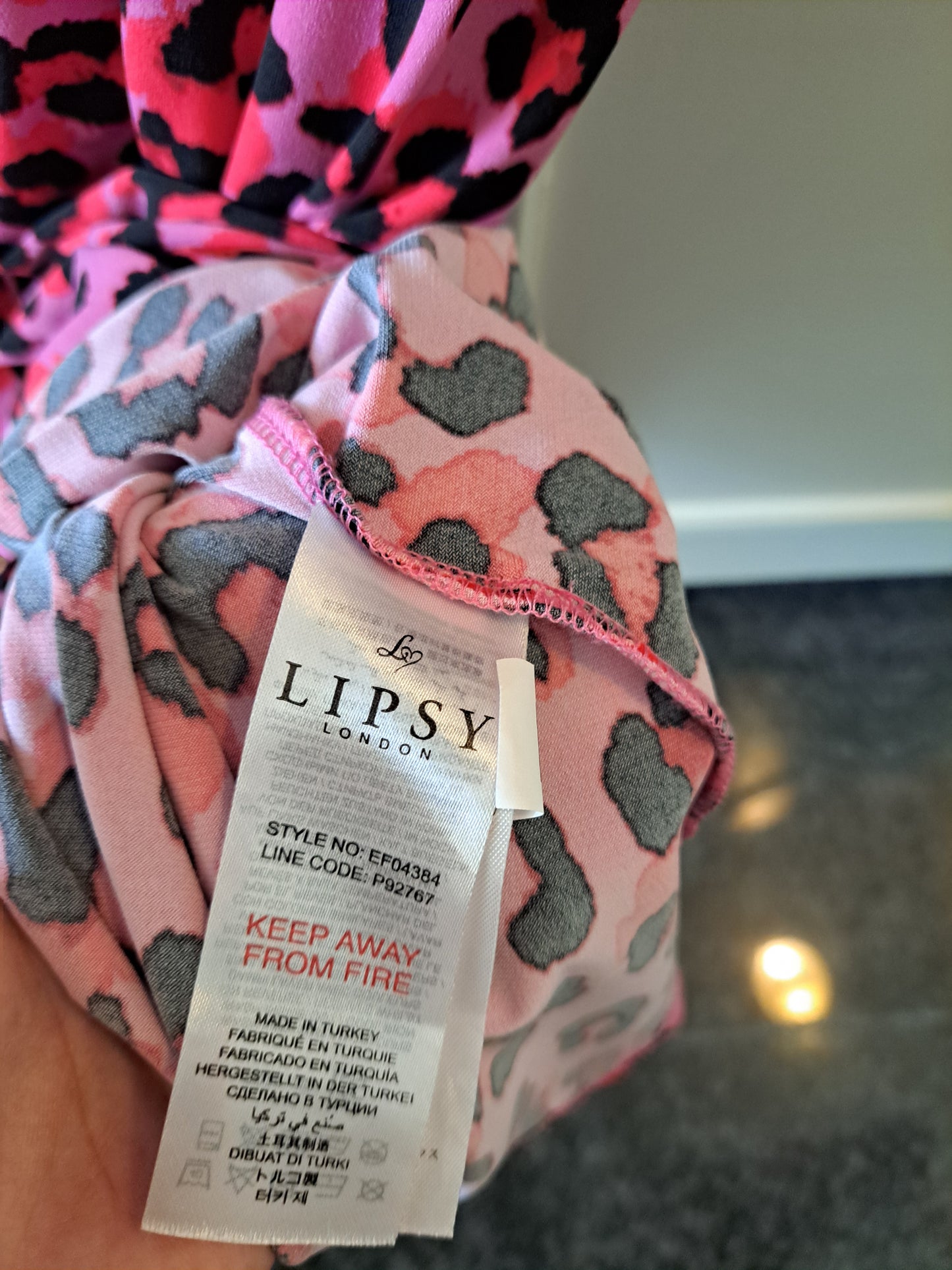 Lipsy Pink Leopard Print Midi Dress Short Sleeve Skater Dress Size 8