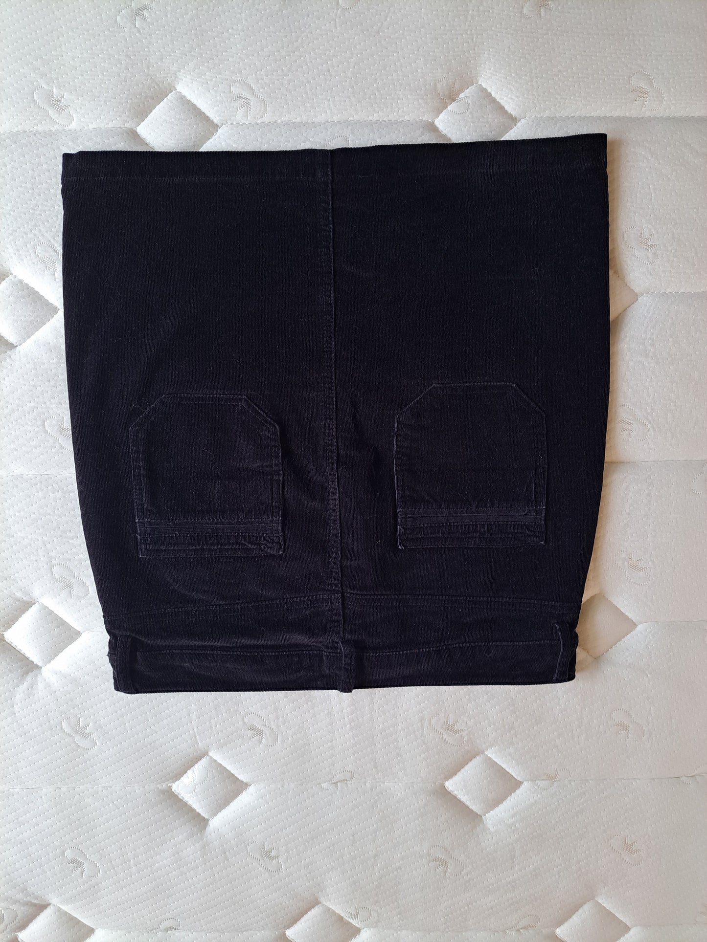 Benetton Corduroy Mini Skirt Black Size 44