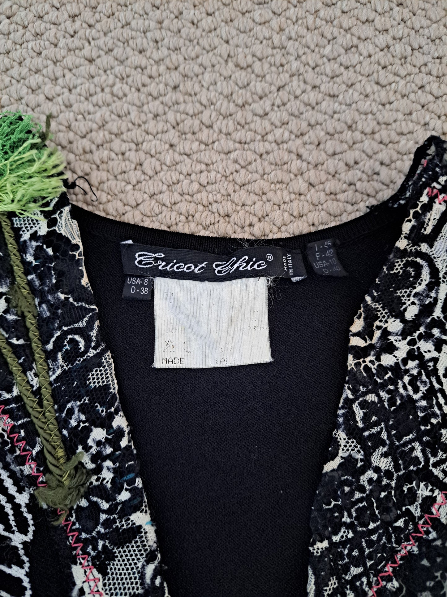 Exot Chic Embellished Zip Waistcoat UK 8 Boho Festival Gothic Vest Top