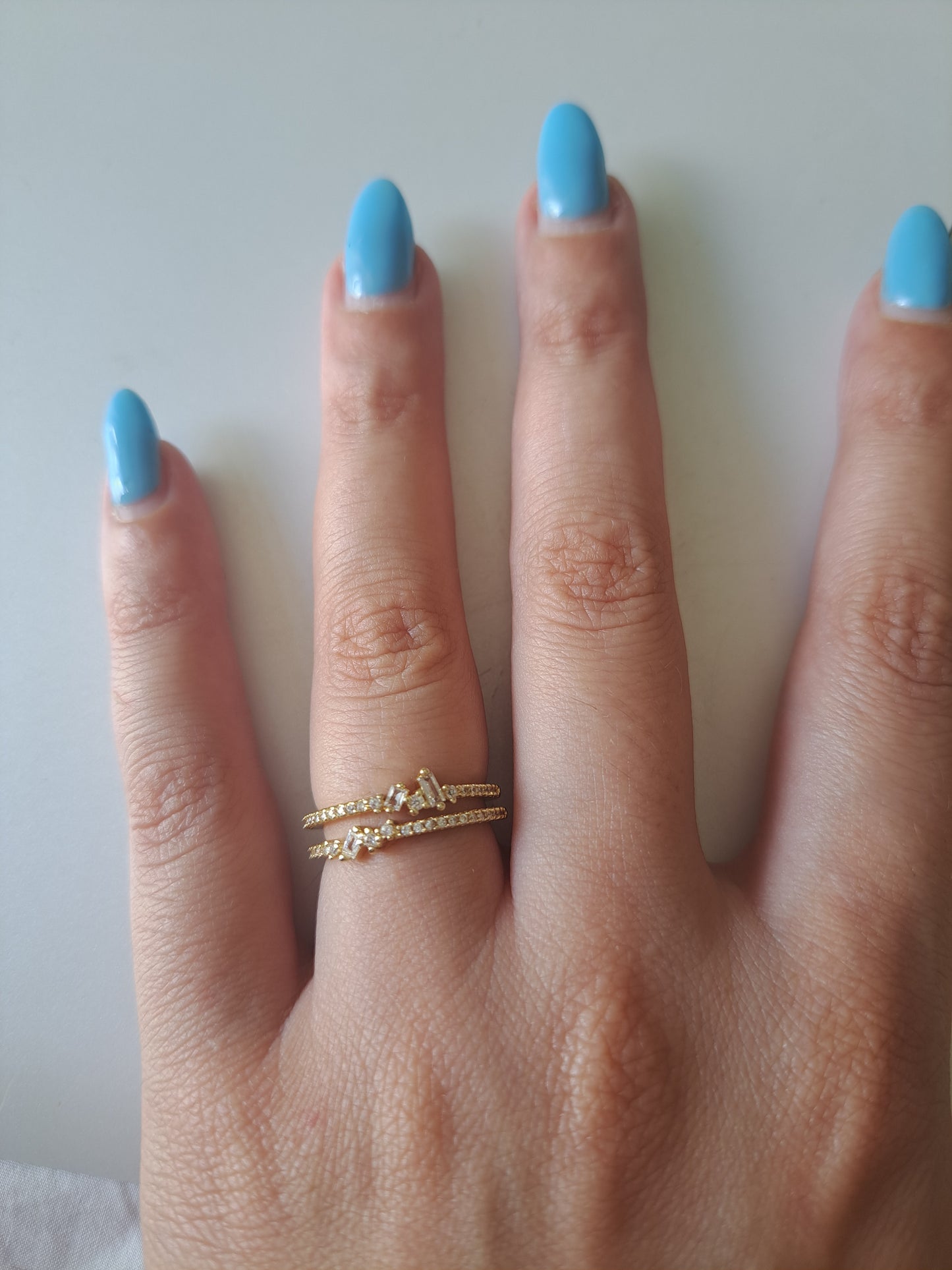Gold Tone Adjustable CZ Wrap Ring Cubic Zirconia Statement Ring