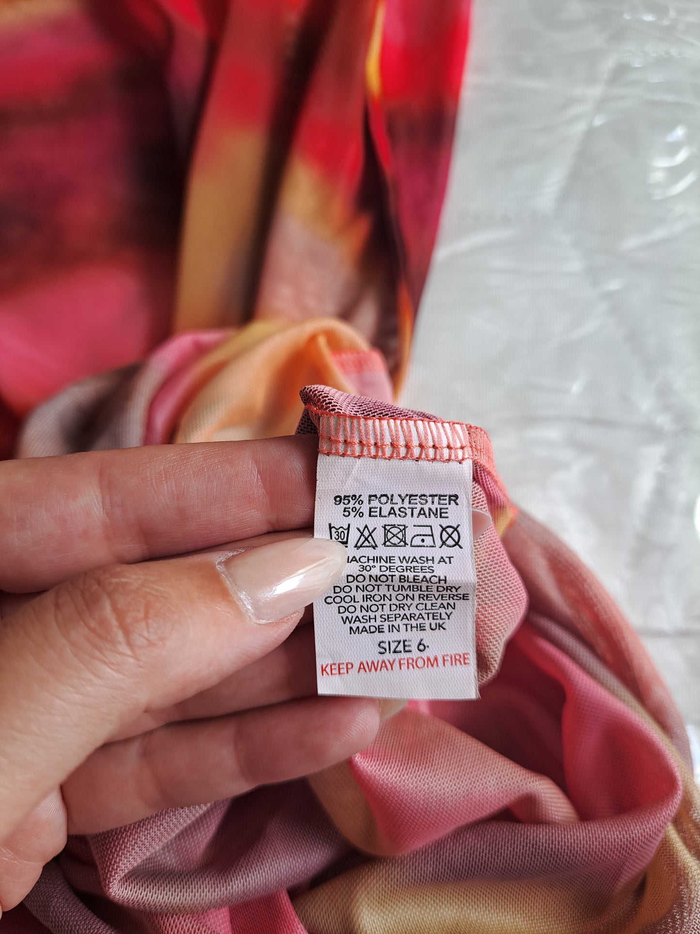 Mesh Maxi Skirt Abstract Print Pink Orange Size 6