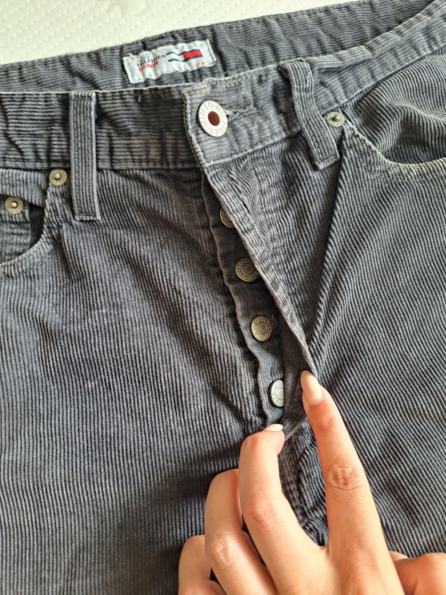 Tommy Hilfiger Corduroy Trousers Grey W32 L34