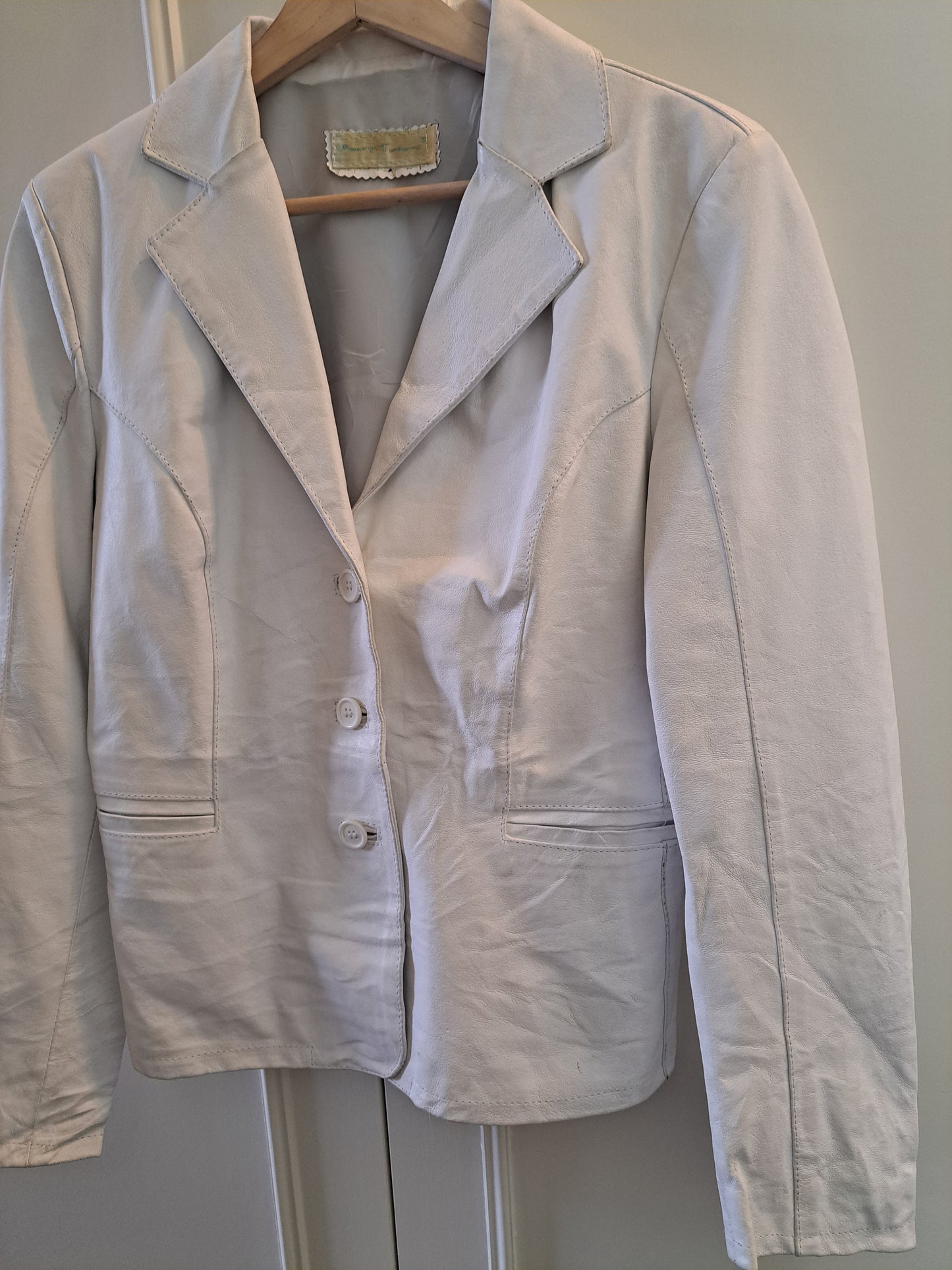 Vintage Style White Blazer Jacket UK 14 Tailored Smart Casual Formal Jacket