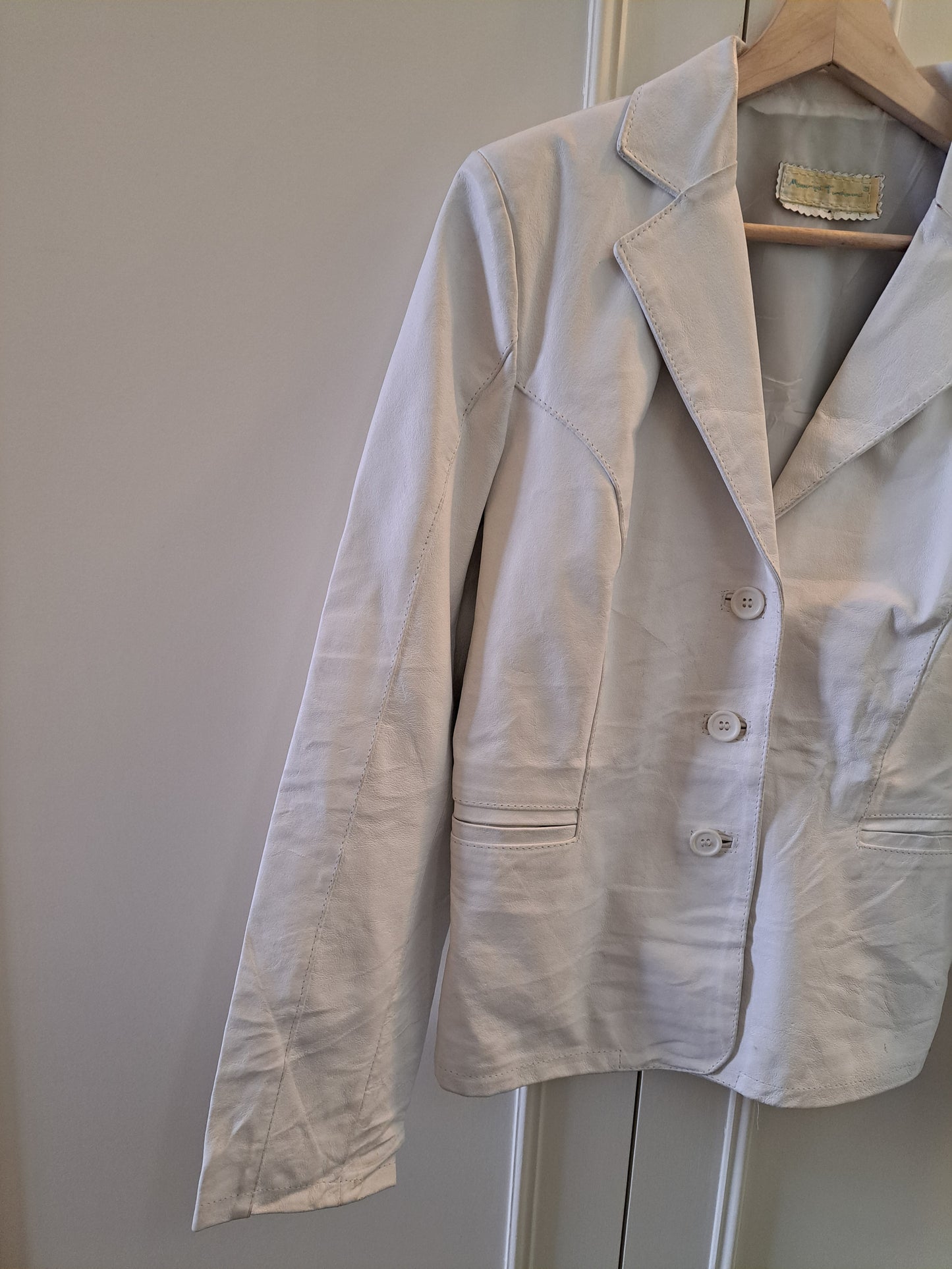 Vintage Style White Blazer Jacket UK 14 Tailored Smart Casual Formal Jacket