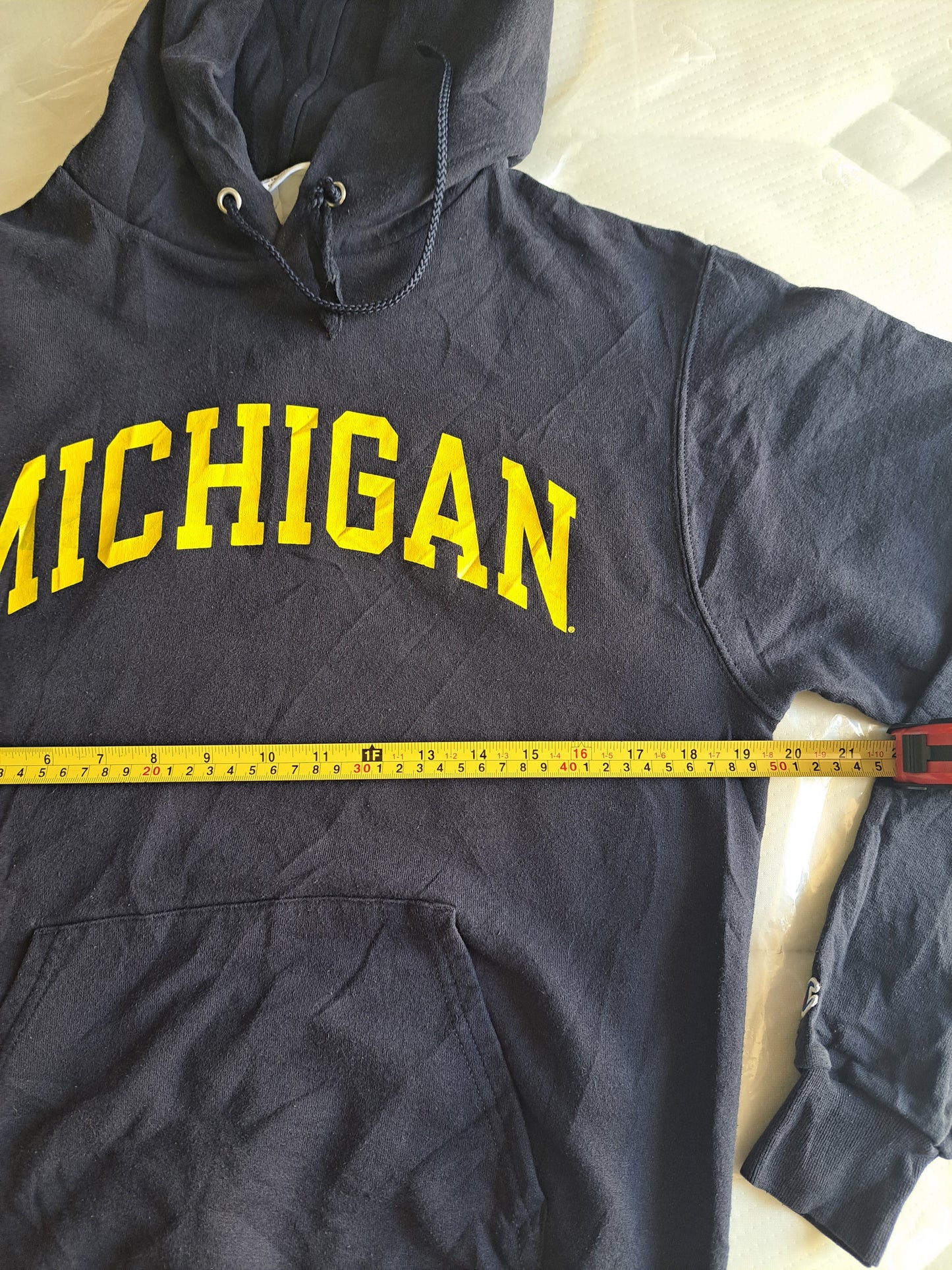 Champion Michigan Hoodie Navy S Varsity College Pullover Y2K Streetwear Sweatshi