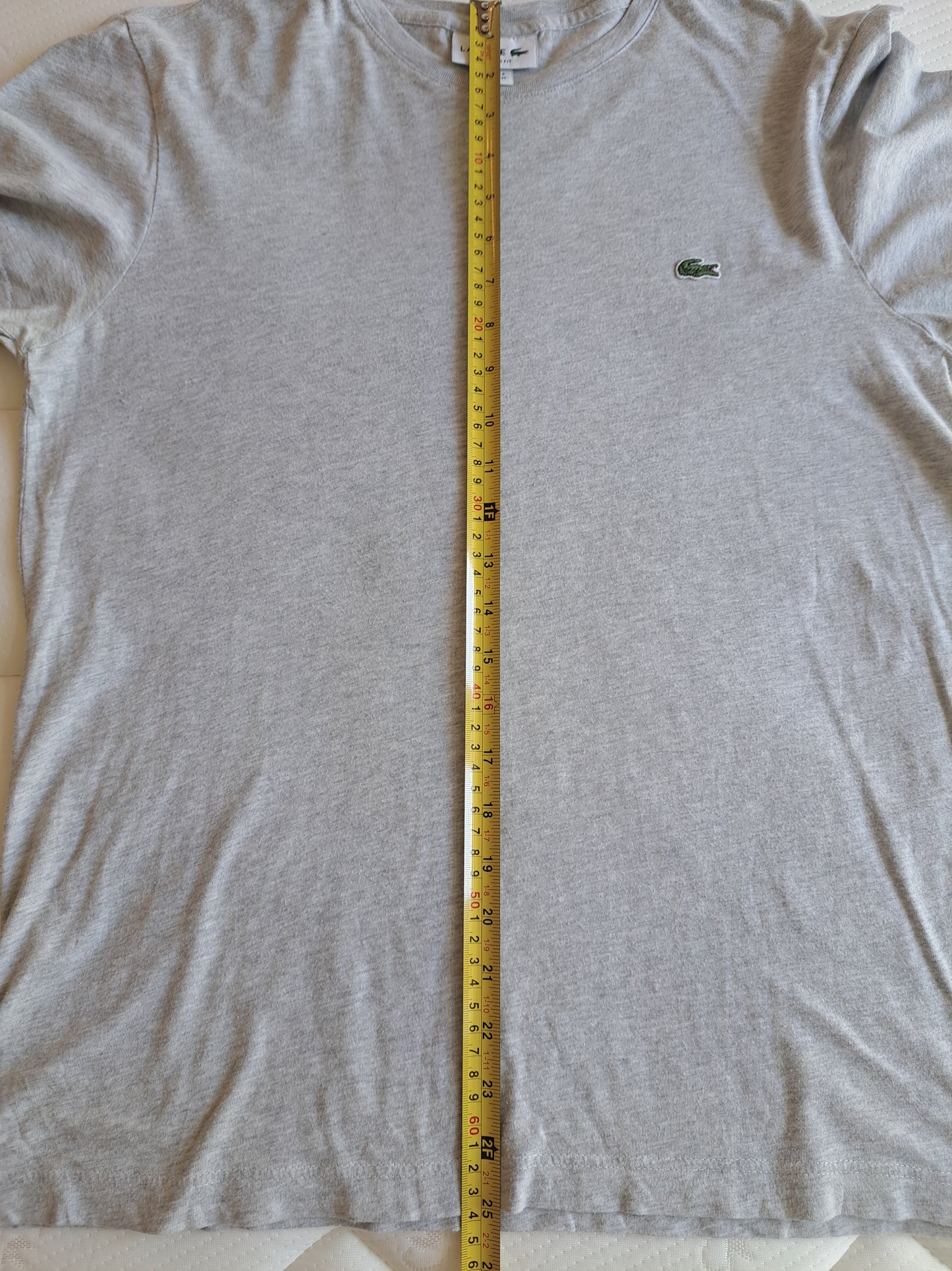 Lacoste Grey T Shirt Classic Logo Cotton Tee Size Medium