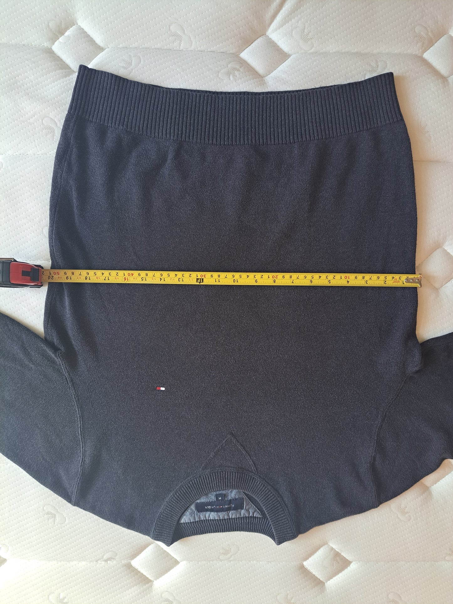 Tommy Hilfiger Crew Neck Jumper Grey Cotton Knit Size M