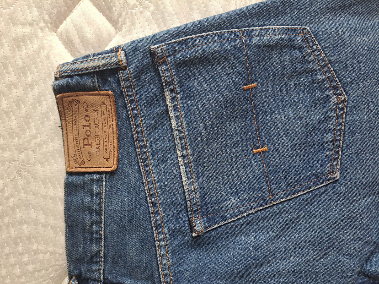 Polo Ralph Lauren Straight Leg Distressed Blue Denim Jeans W34 L32