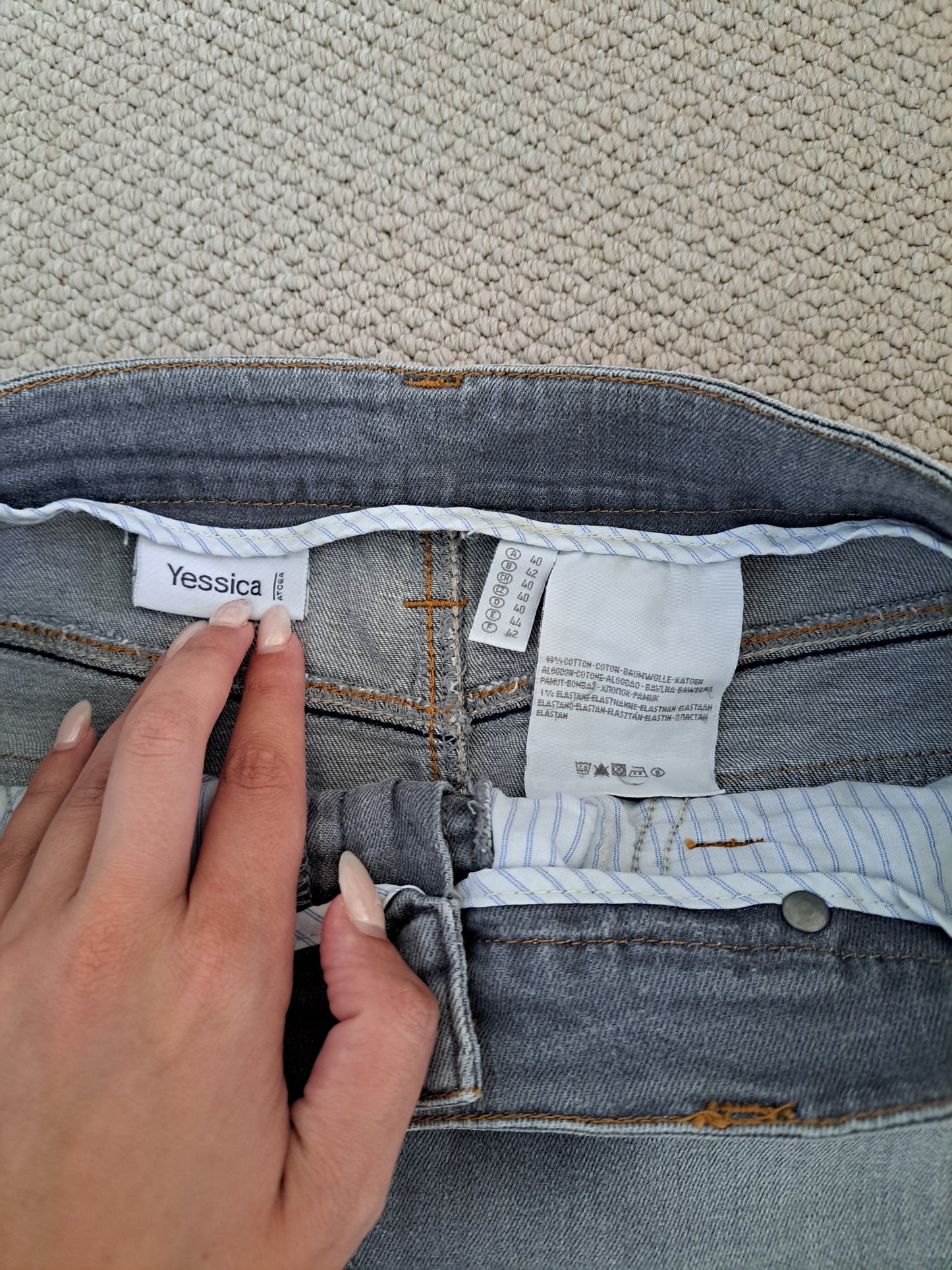 Yessica Grey Denim Mini Skirt  Washed Denim Y2K Mini Skirt