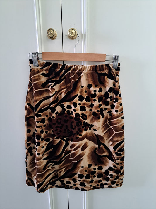 Selys Animal Print Pencil Skirt Leopard Tiger Print Stretch Midi Skirt