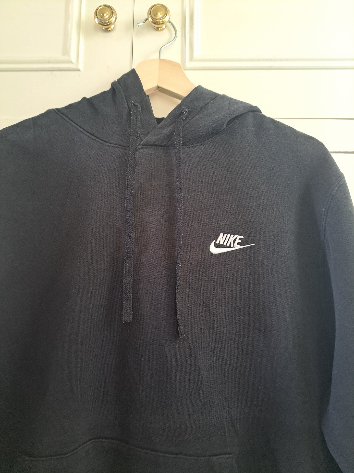 Nike Black Hoodie L Logo Pullover Sports Gym Streetwear Casual Sweatshirt Unisex