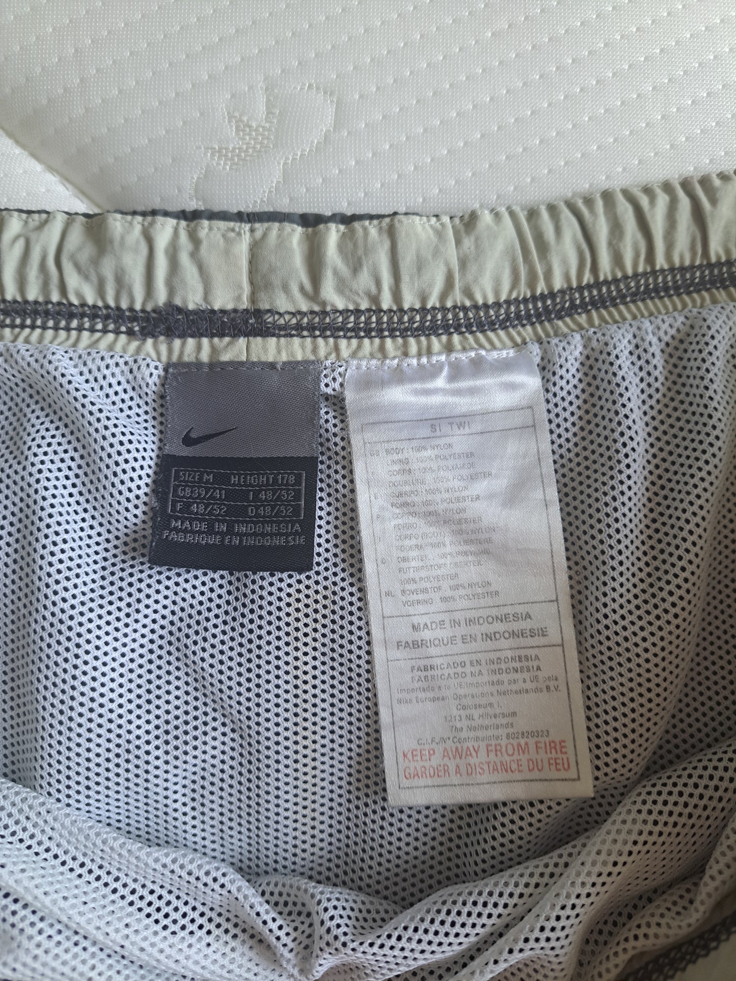 Nike Swim Shorts Grey Mesh Lined Y2K Style Size Medium