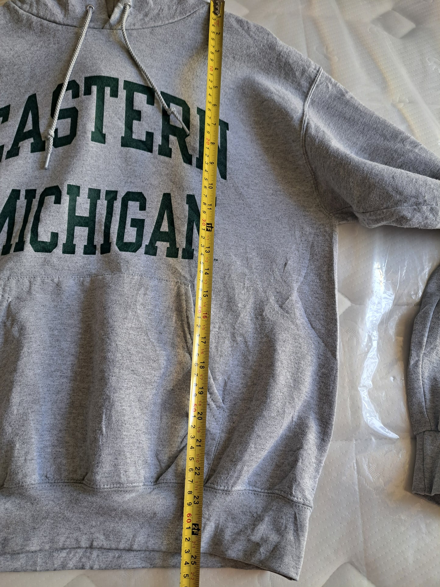 Eastern Michigan Grey Hoodie XL Varsity College Pullover Y2K Campus Sweatshirt