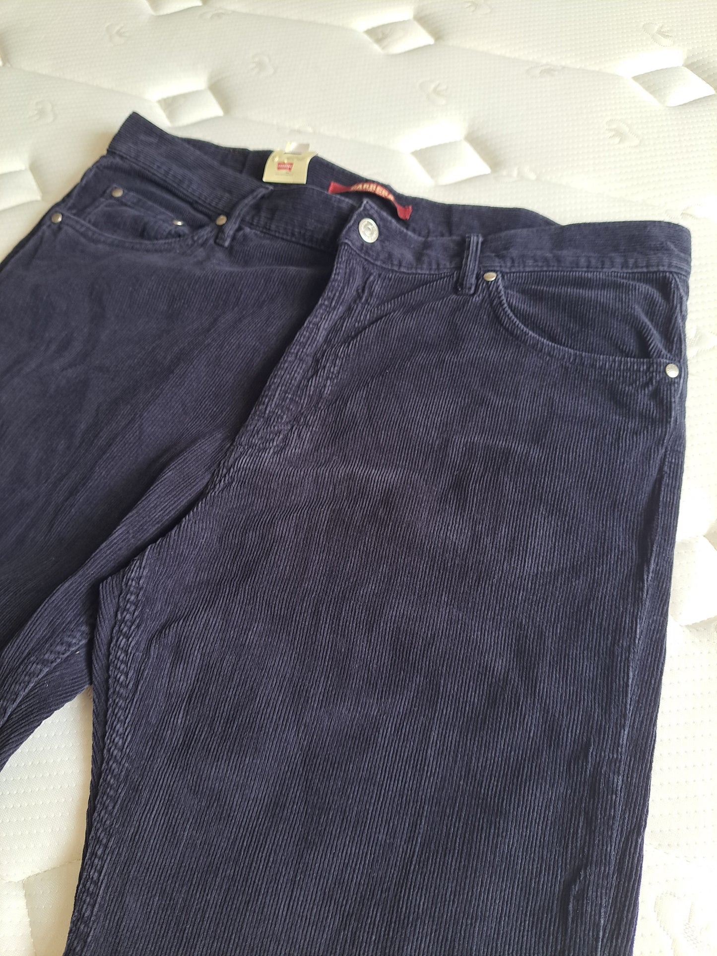 Carrera Navy Corduroy Trousers Straight Leg W38