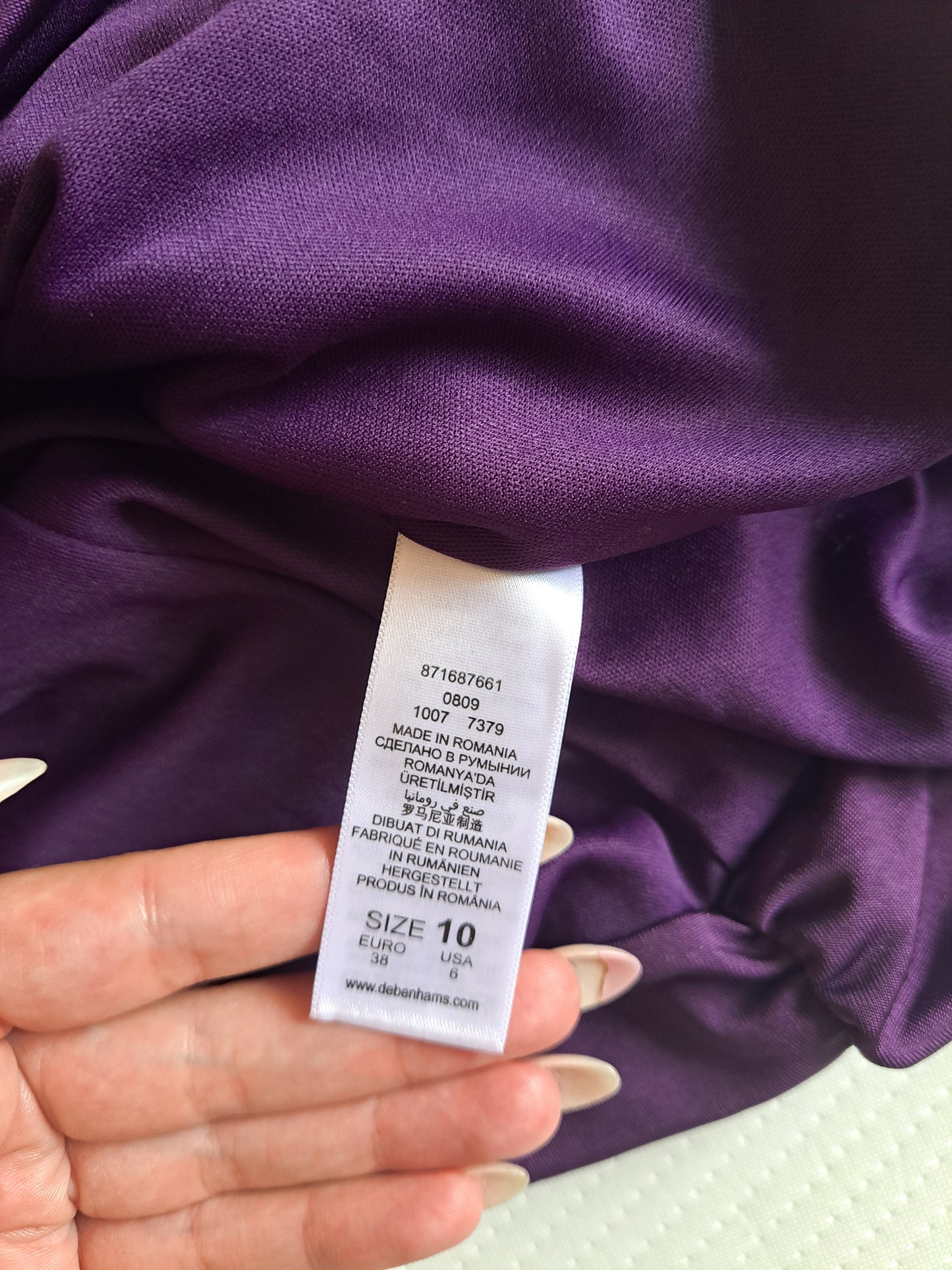 Star by Julien Macdonald Purple One Shoulder Ruched Midi Dress Size 10