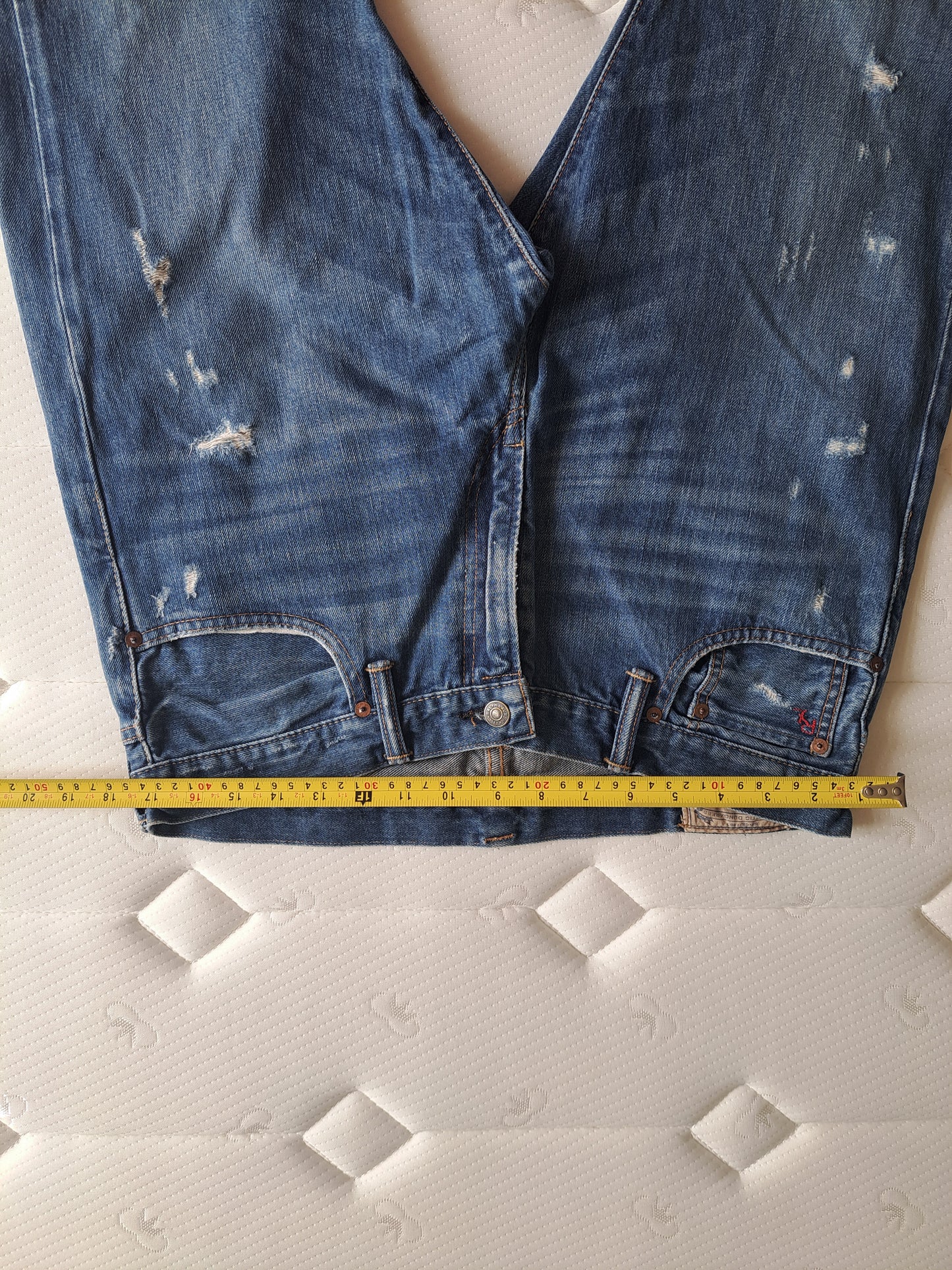 Polo Ralph Lauren Straight Leg Distressed Blue Denim Jeans W34 L32