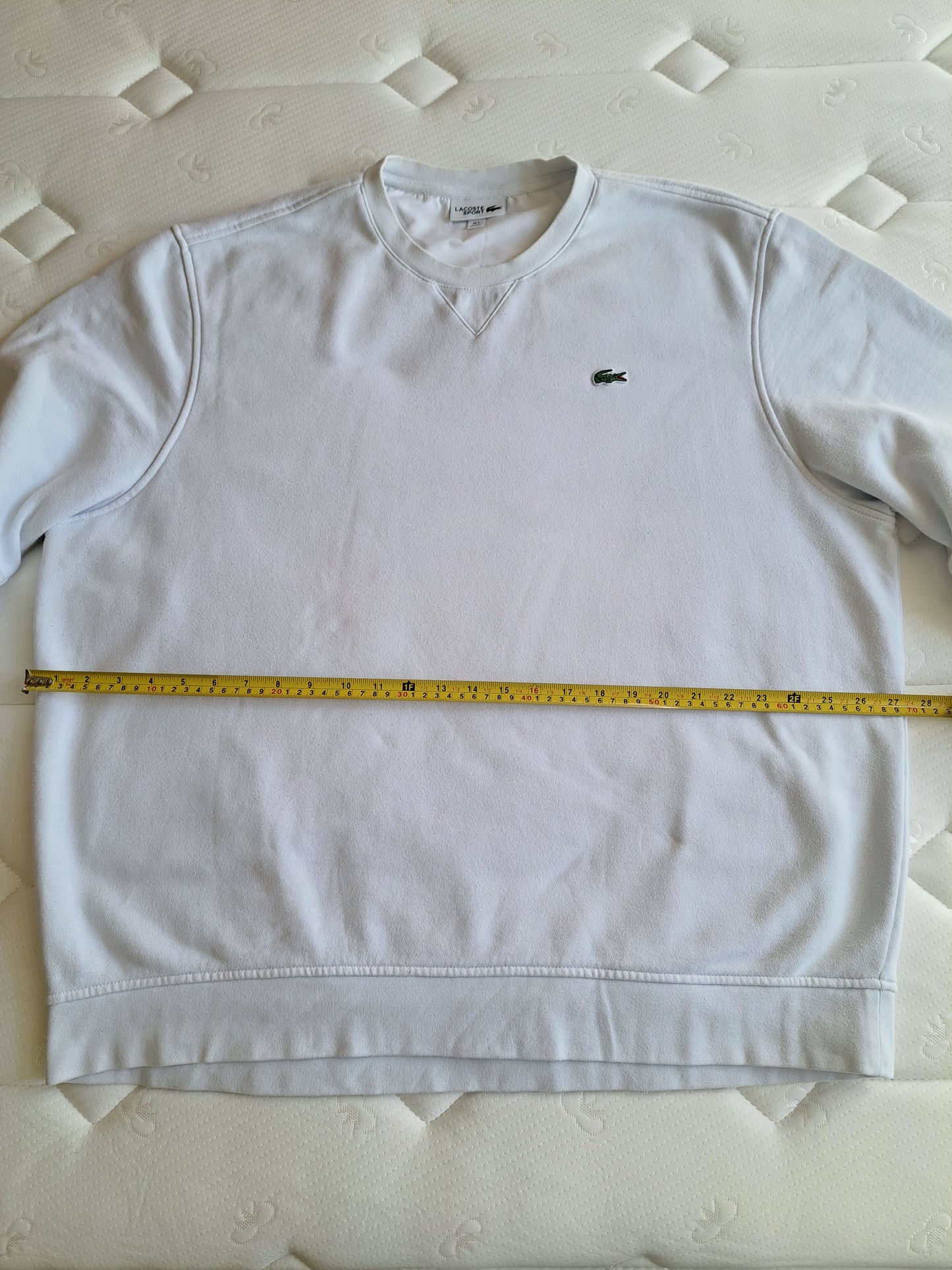 Lacoste Sport White Sweatshirt Crew Neck Logo Casual Tennis Minimalist Unisex