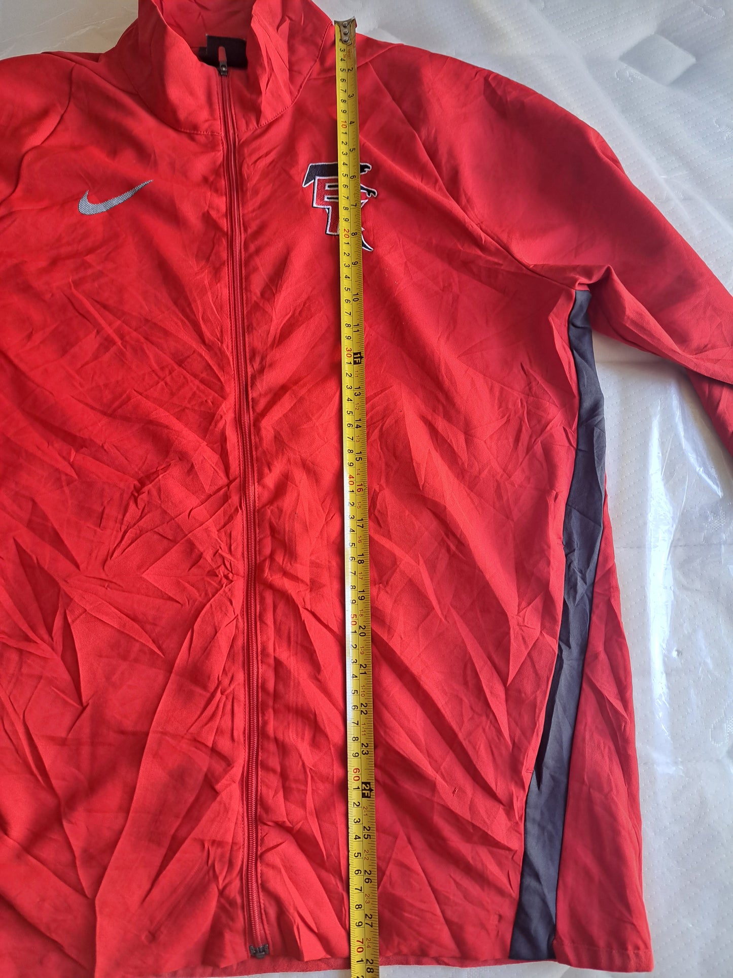 Nike Dri-FIT Red Track Jacket Full Zip Sports Training Running Team Jacket Size