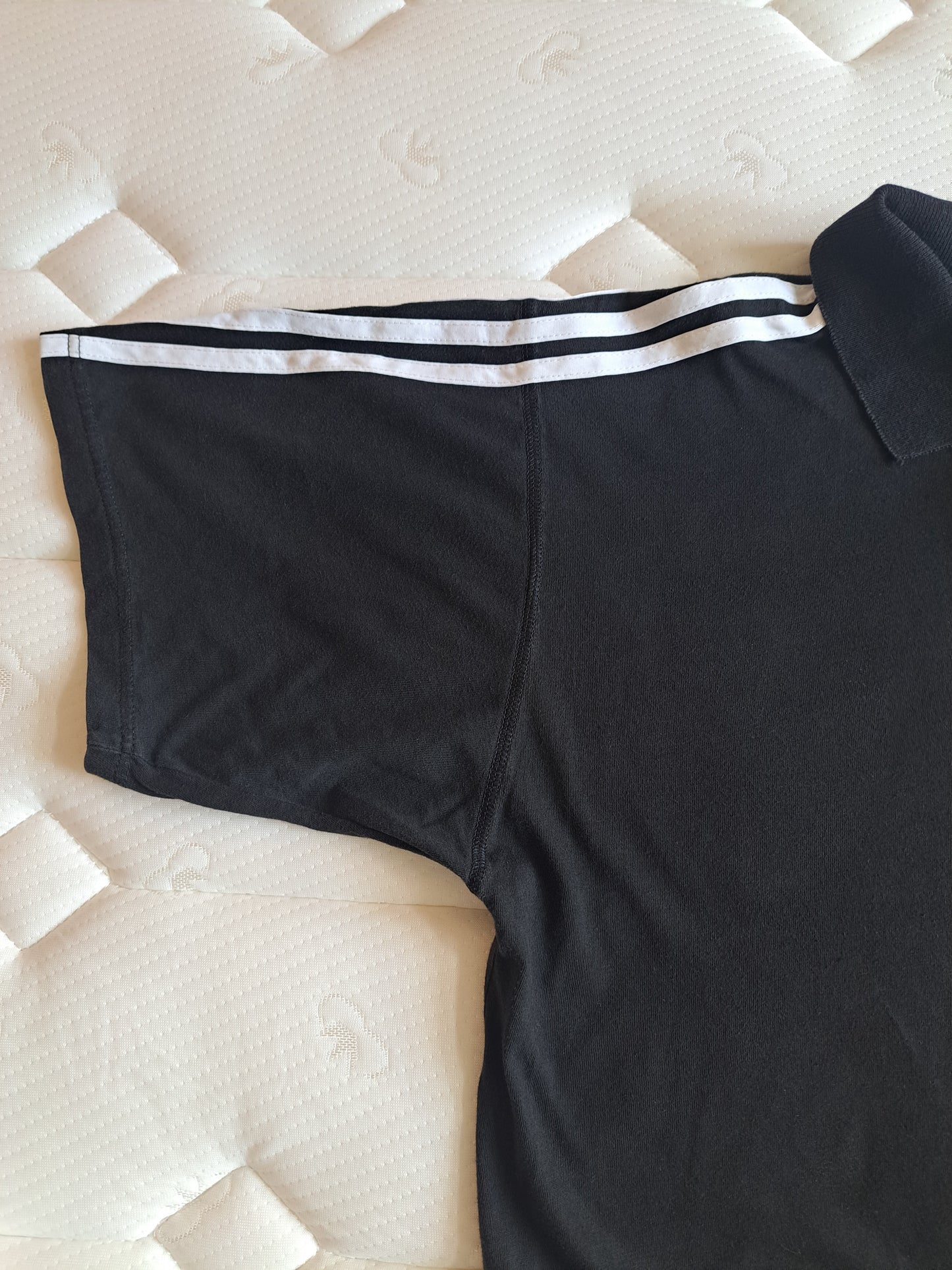 Adidas Polo Shirt Black 3 Stripe Cotton Polo Made in Italy Size XL