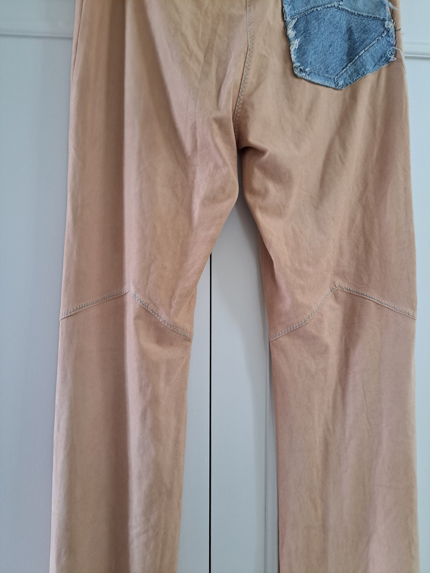 Nemo Made in Italy Flared Trousers Beige Stretch Boho Festival Pants