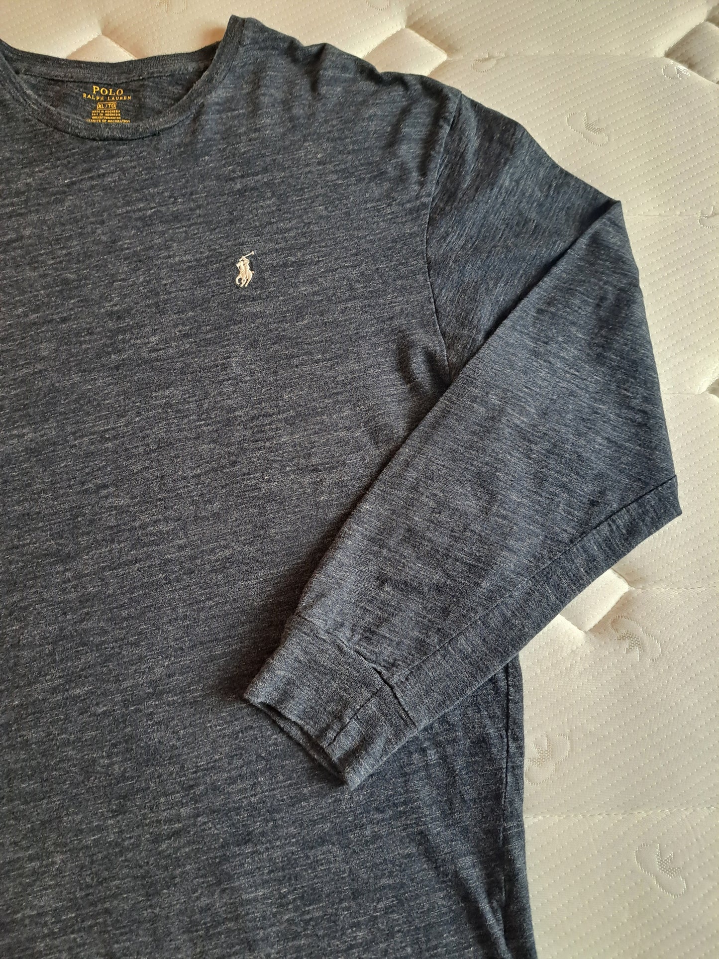 Polo Ralph Lauren Long Sleeve T-Shirt Grey Cotton Size XL