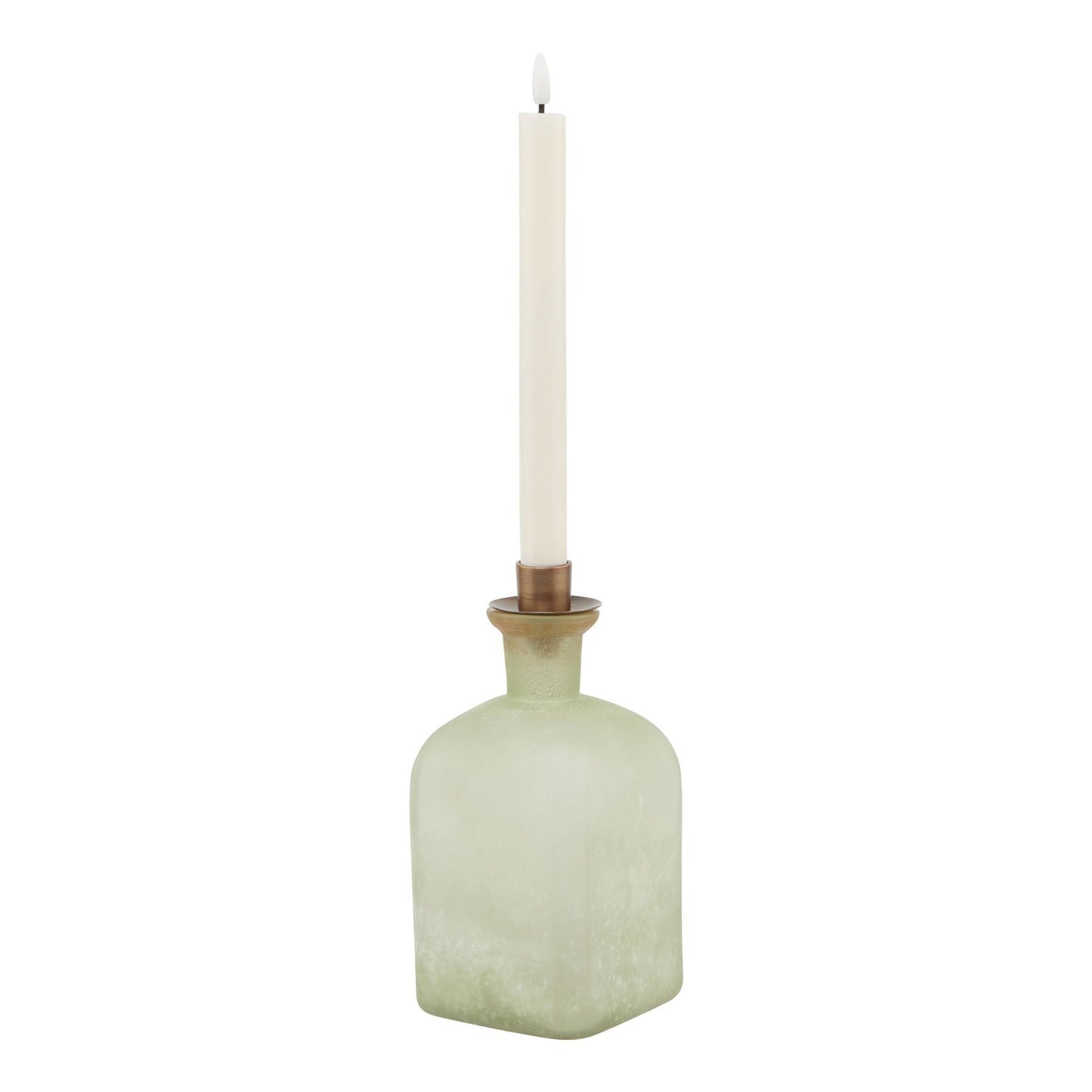 Burnished Dipped and Aged Brass Candle Holder Vase