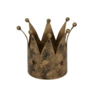 Antique Gold Crown Candle Holder