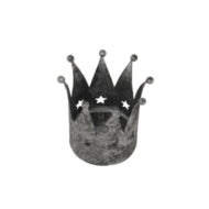 Antique Silver Crown Candle Holder