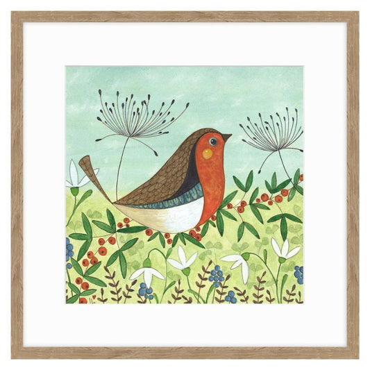 Winter Robin by Soft Fields Framed Picture