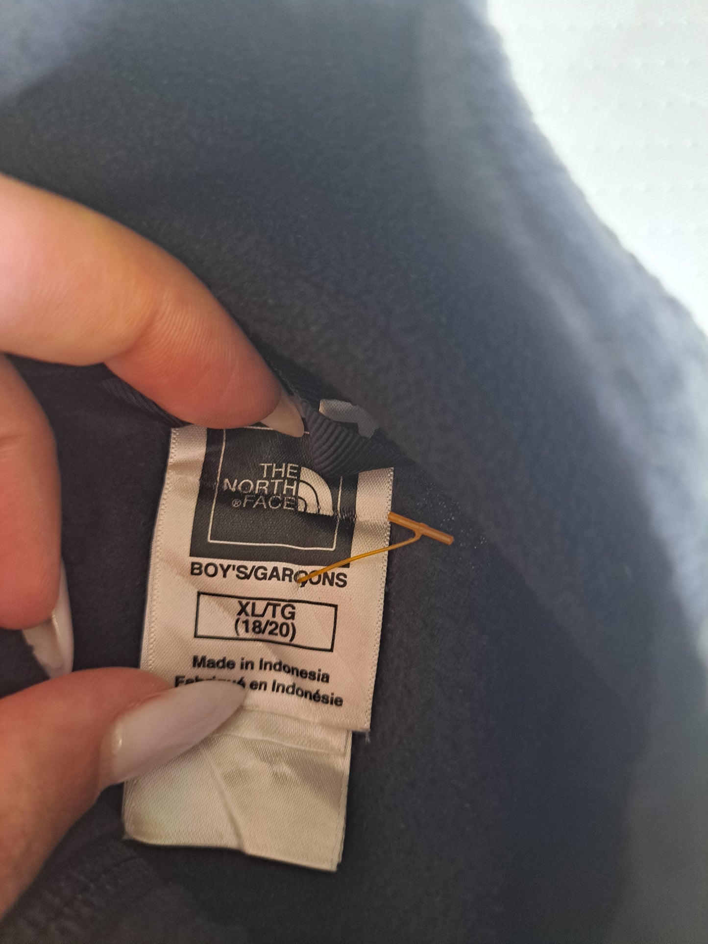 The North Face Polartec 1/4 Zip Fleece Youth XL Black Grey Outdoor Hiking Jacket