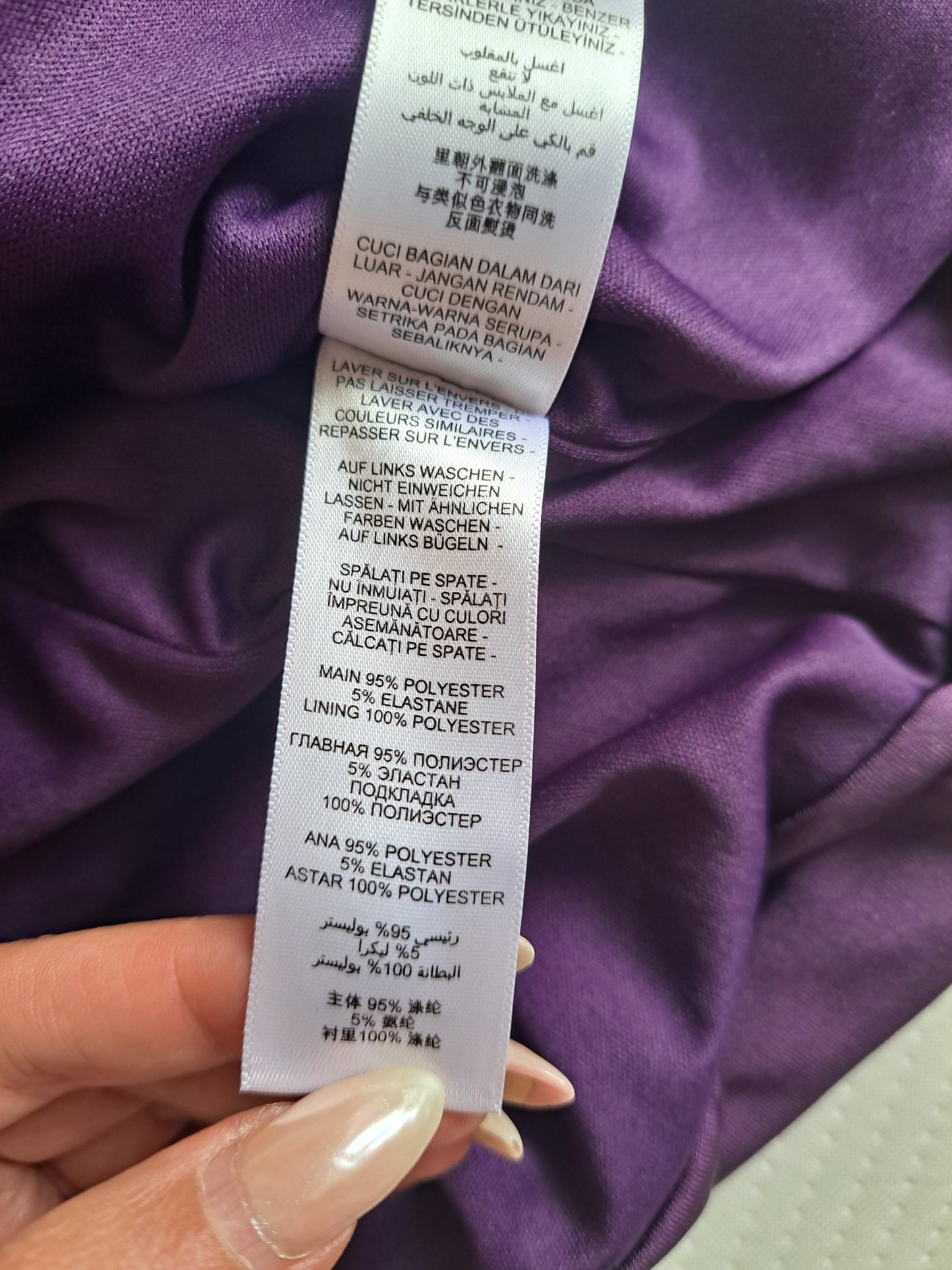 Star by Julien Macdonald Purple One Shoulder Ruched Midi Dress Size 10