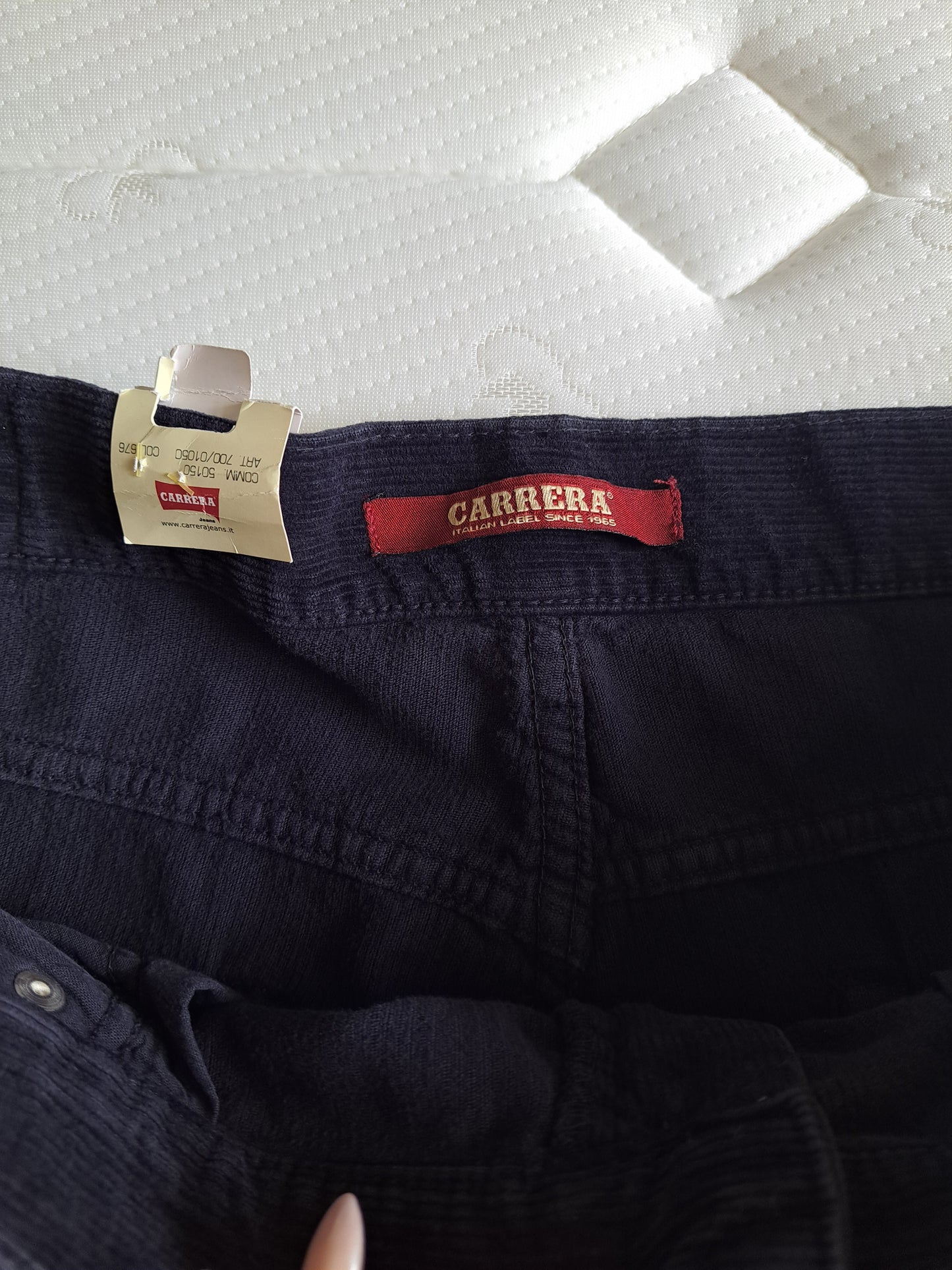 Carrera Navy Corduroy Trousers Straight Leg W38
