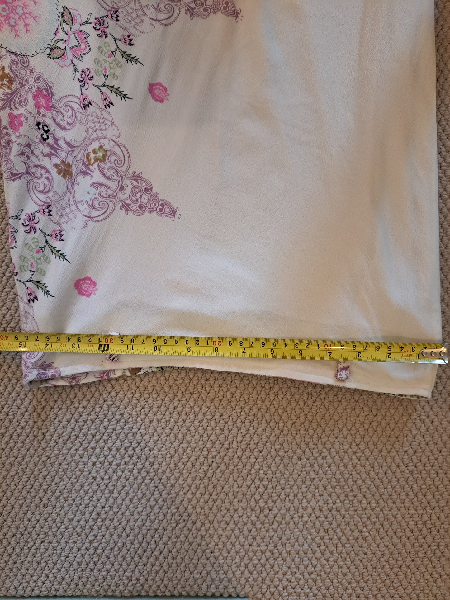 Floral Wrap Midi Skirt Size 42 White Pink Boho Summer Skirt