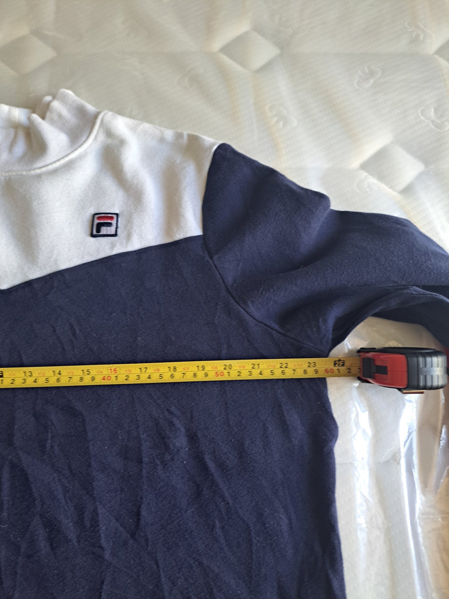 FILA Colour Block Sweatshirt XXL Navy White Red Retro Y2K Streetwear Oversized