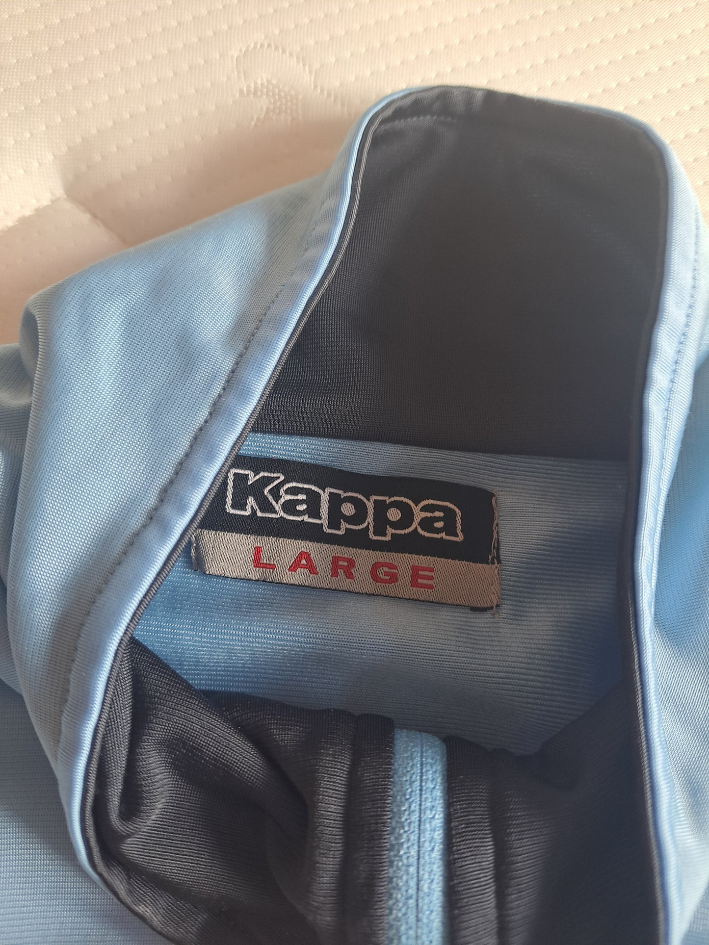 Kappa Baby Blue Track Jacket Large Y2K Vintage Style Zip Up