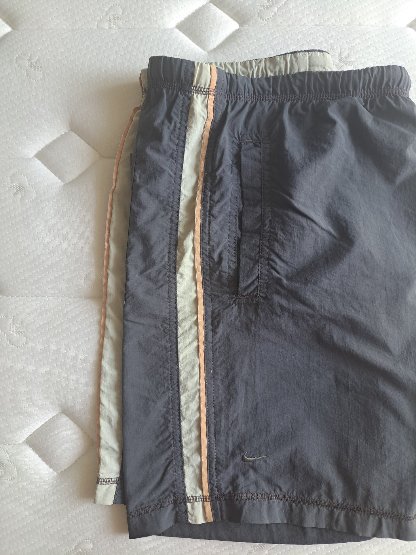 Nike Swim Shorts Grey Mesh Lined Y2K Style Size Medium