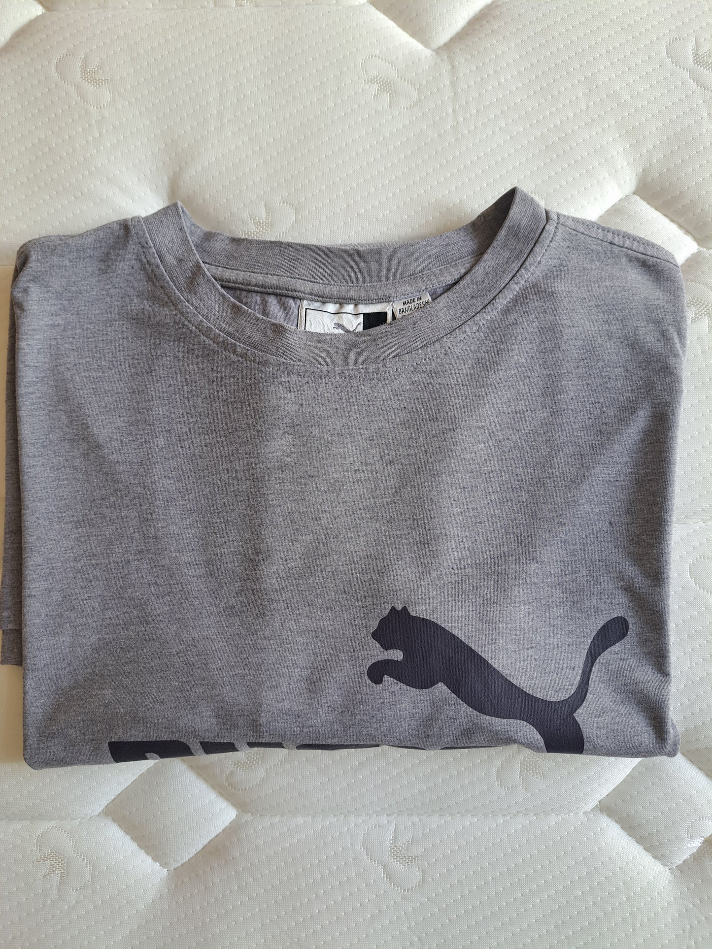 Puma Graphic T Shirt Grey Casual Sportswear Tee Size XL