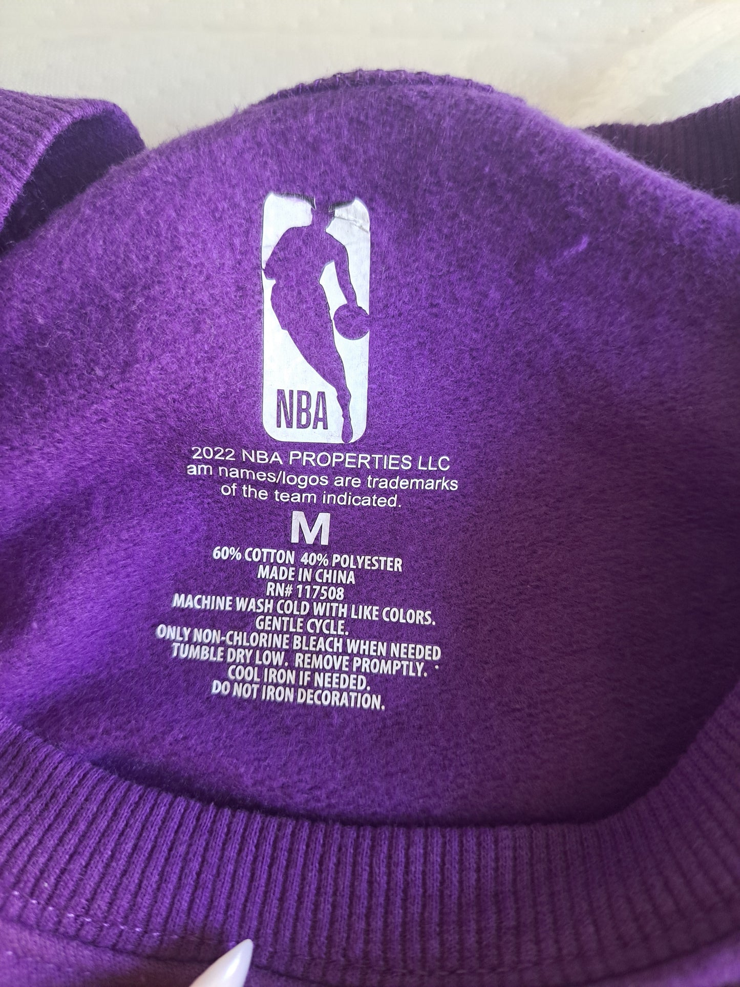 NBA Los Angeles Lakers Purple Sweatshirt M Basketball Oversized Streetwear Y2K