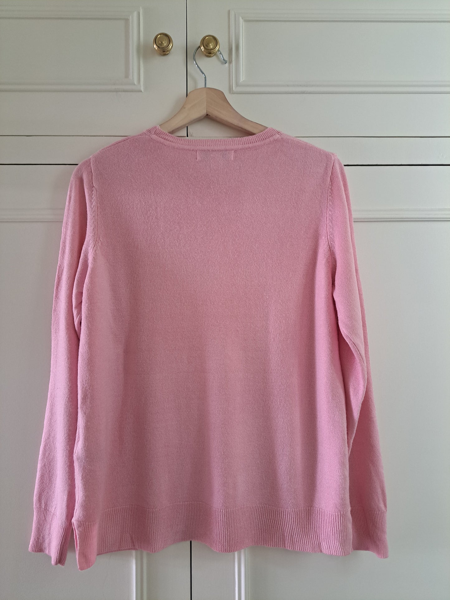 M&S Pink Crew Neck Jumper Size 12 Lightweight Knit Soft Touch Sweater