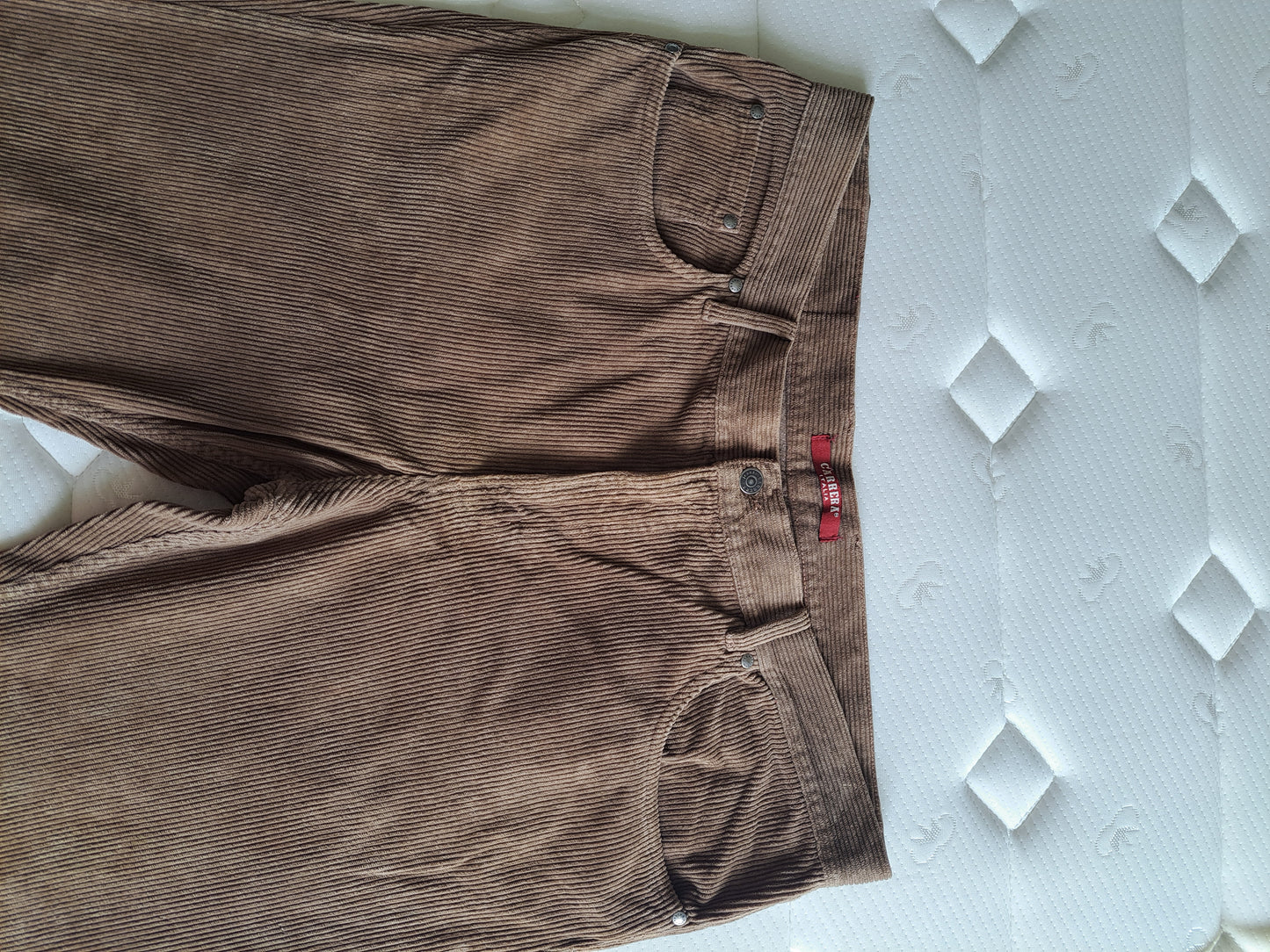 Carrera Beige Corduroy Trousers Straight Leg W40