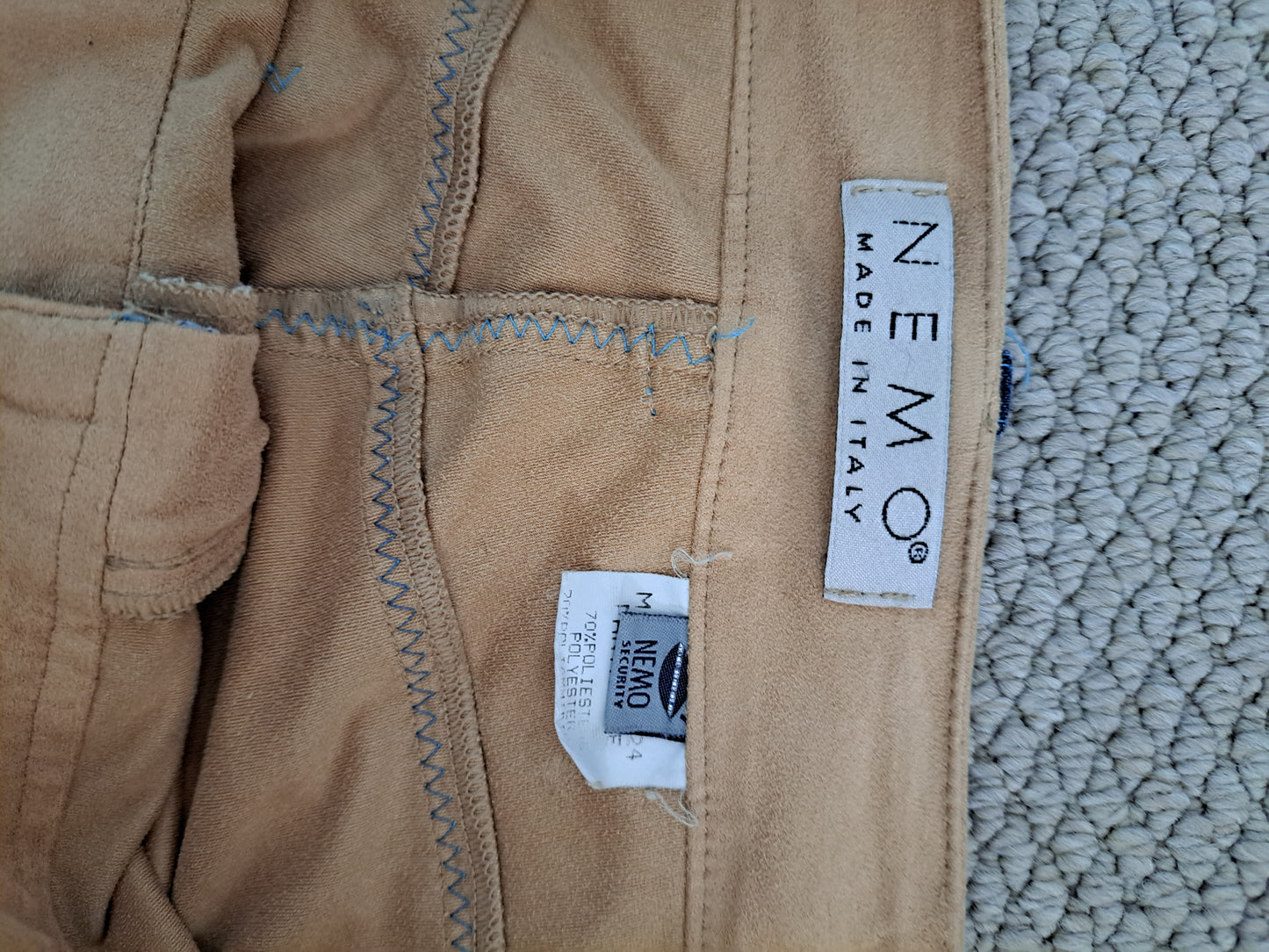 Nemo Made in Italy Flared Trousers Beige Stretch Boho Festival Pants