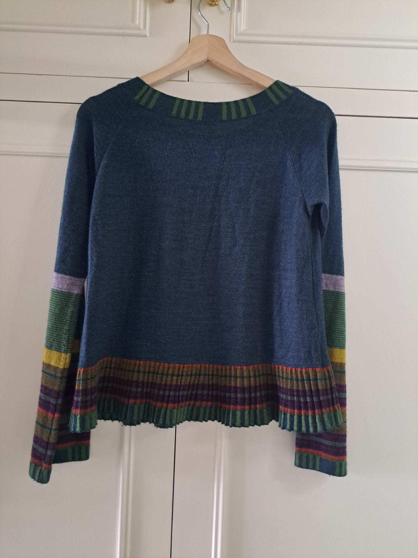 Catherine André Made in France Colour Block Jumper Size S Artistic Knit Sweater