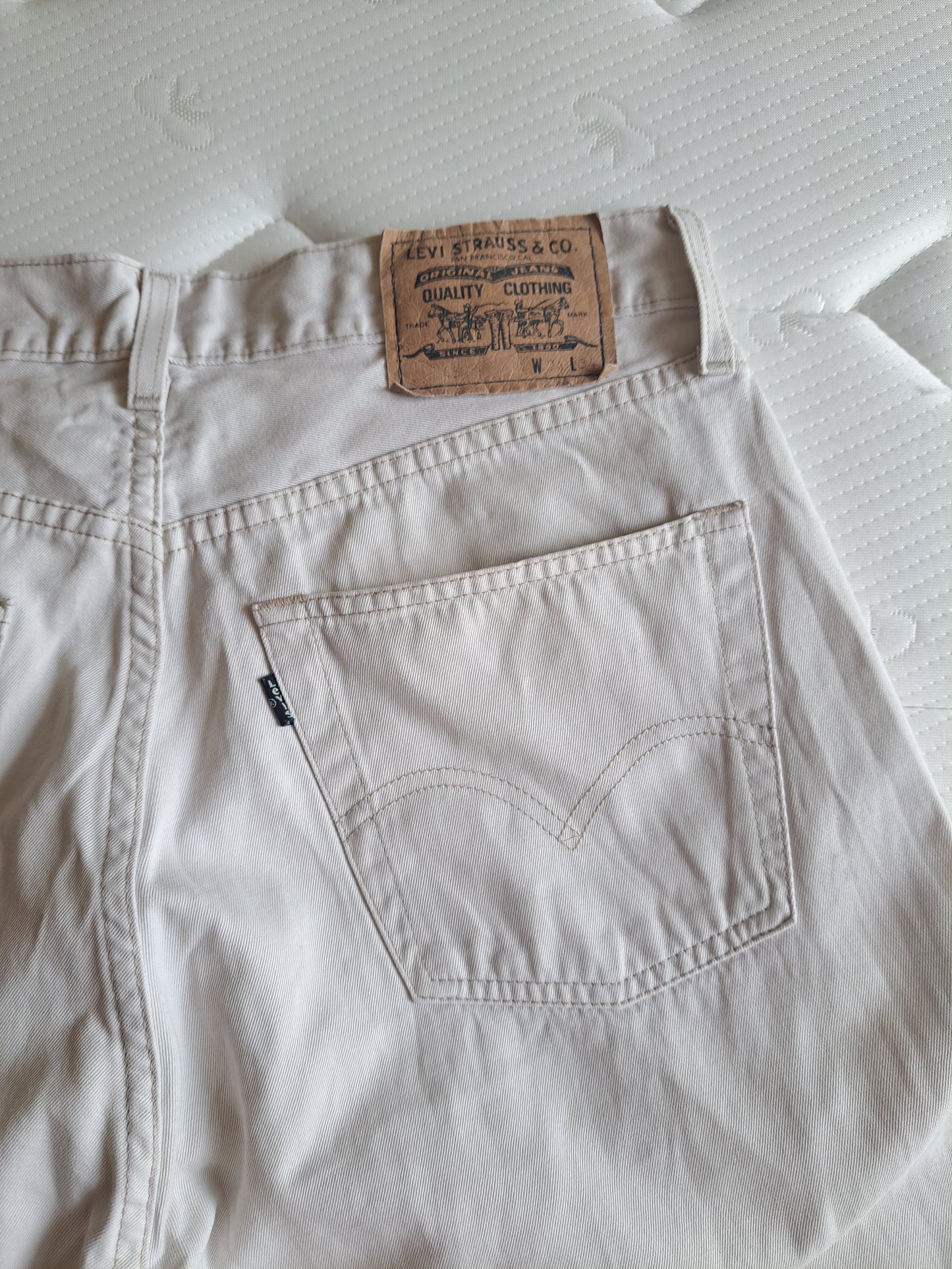 Levi's White Straight Leg Jeans Casual Cotton Denim Trousers W30 L32