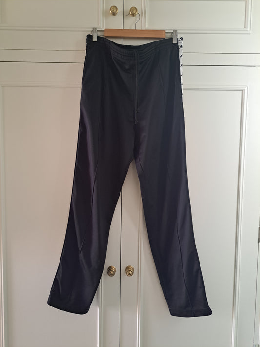 Kappa Black Track Pants Side Tape Joggers Y2K Sportswear Streetwear