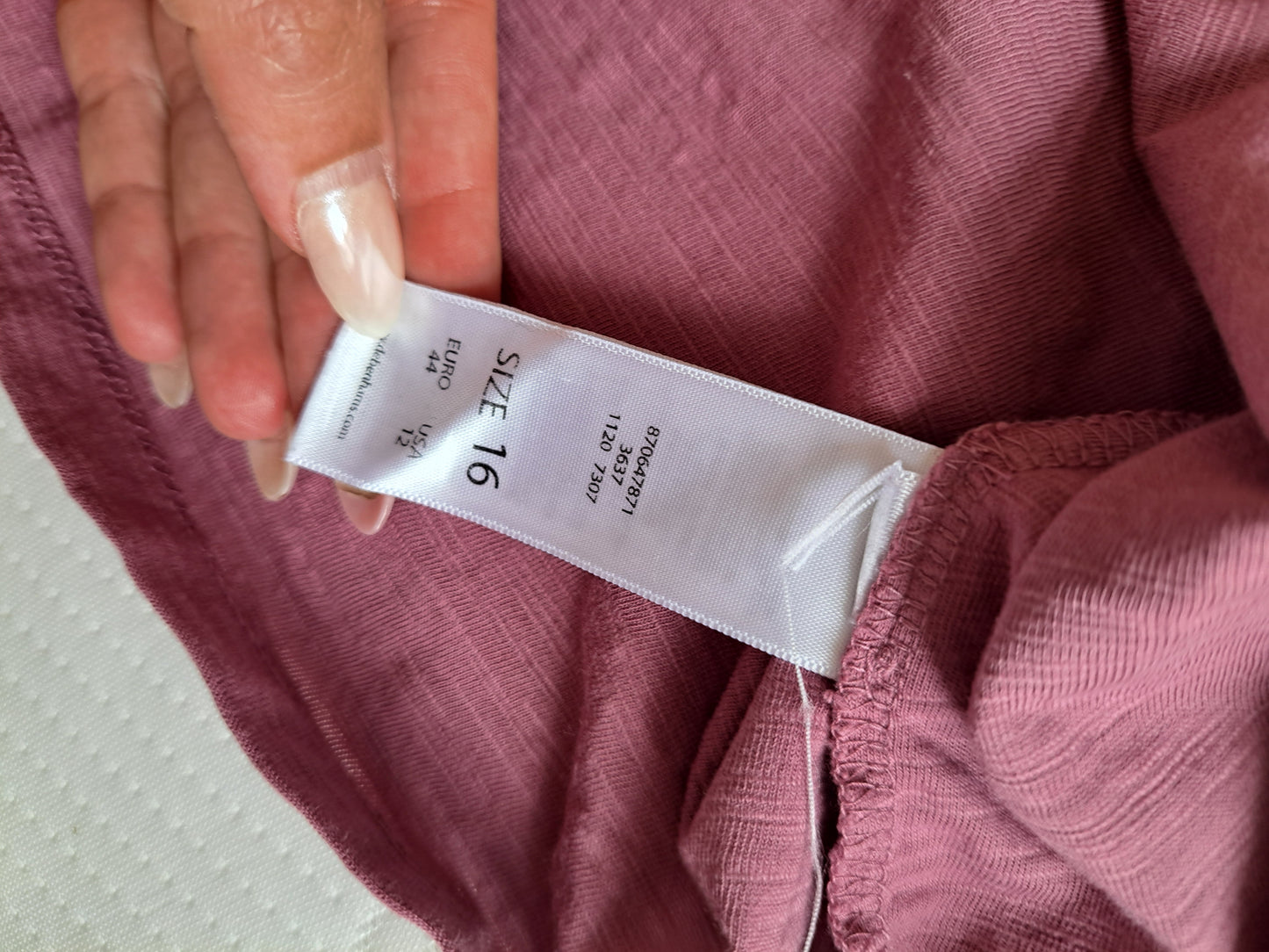 Organic Cotton Pink Peasant Blouse Size 16 Embroidered Boho Top