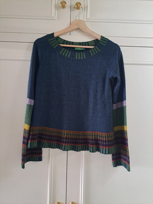 Catherine André Made in France Colour Block Jumper Size S Artistic Knit Sweater